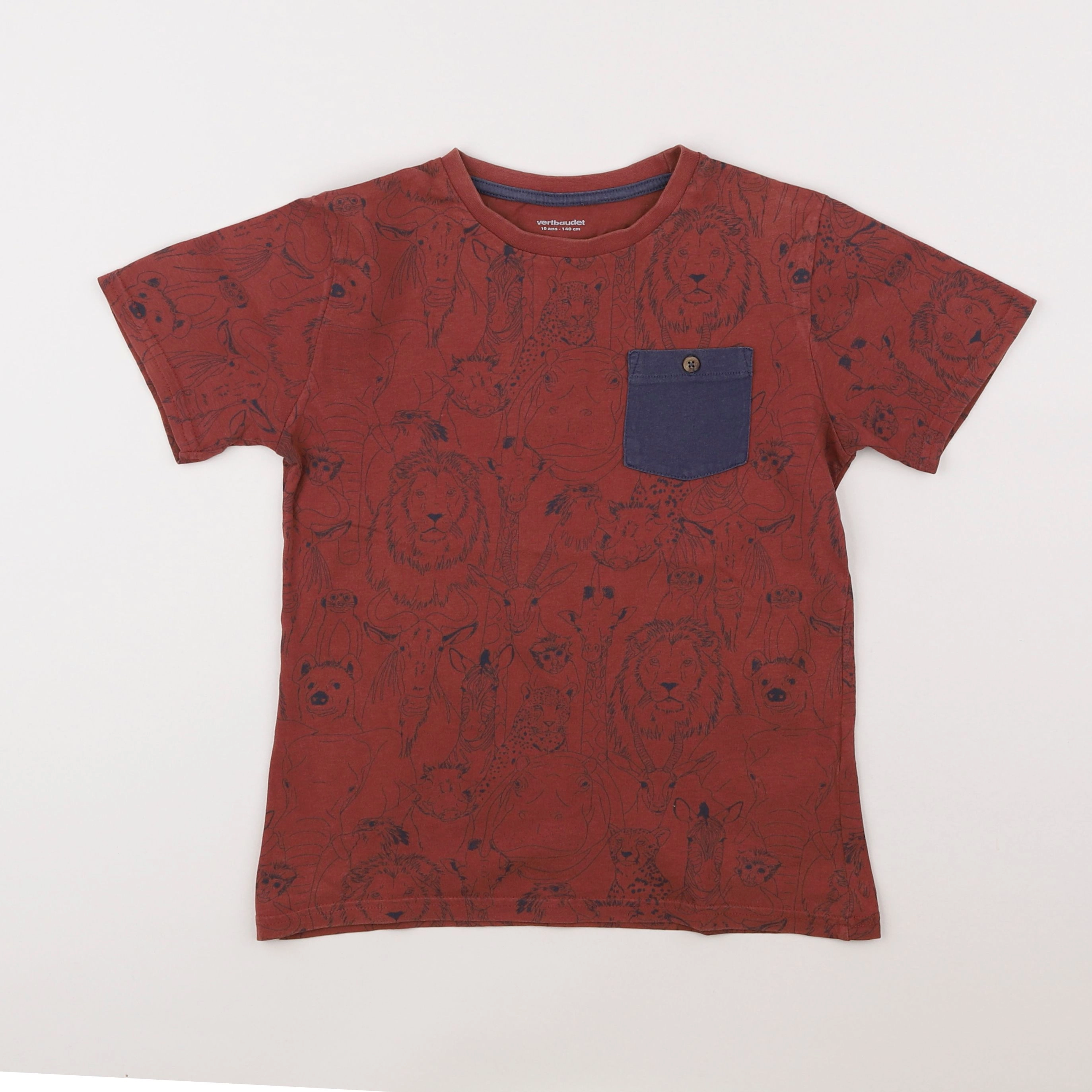 Vertbaudet - tee-shirt rouge - 10 ans