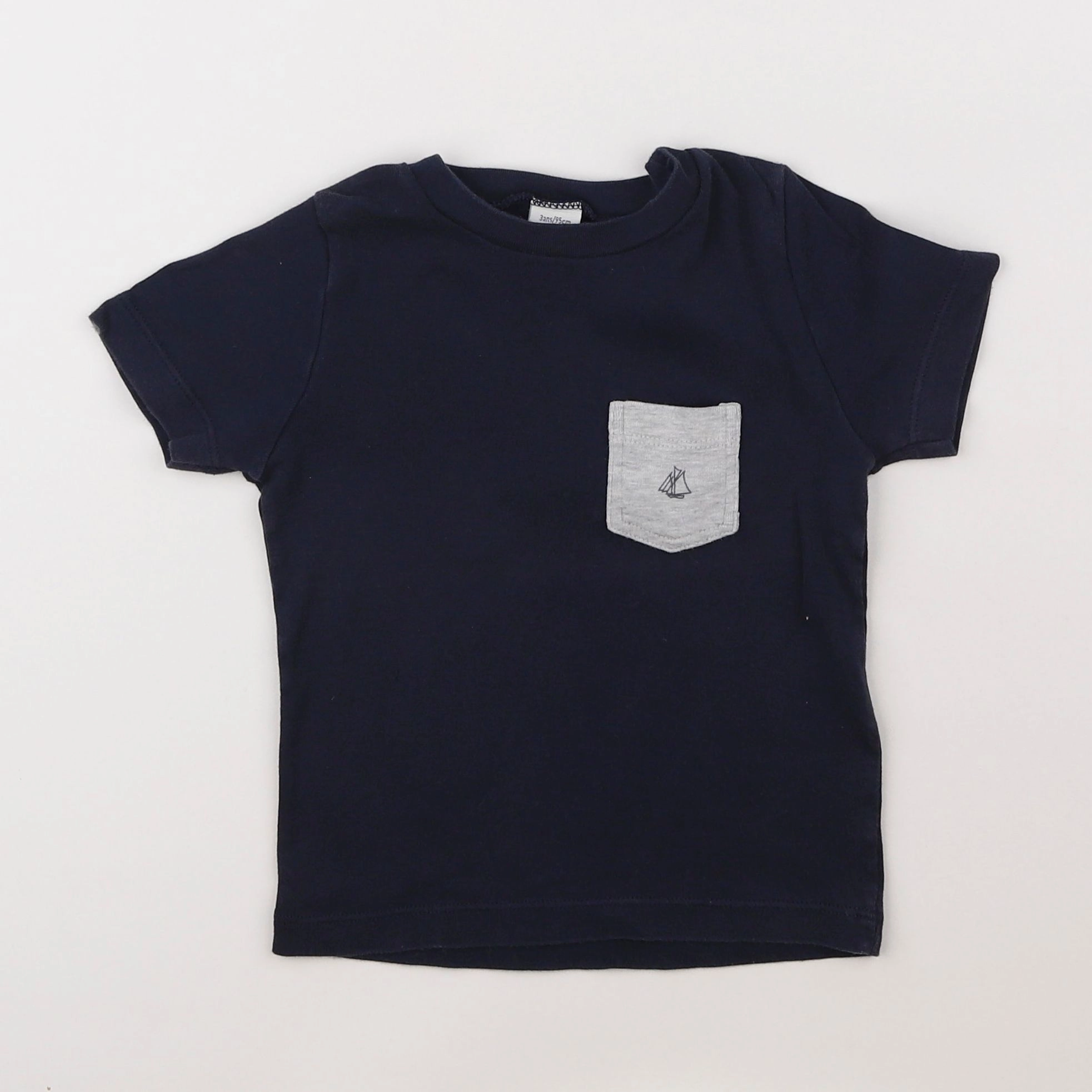 Petit Bateau - tee-shirt bleu - 3 ans