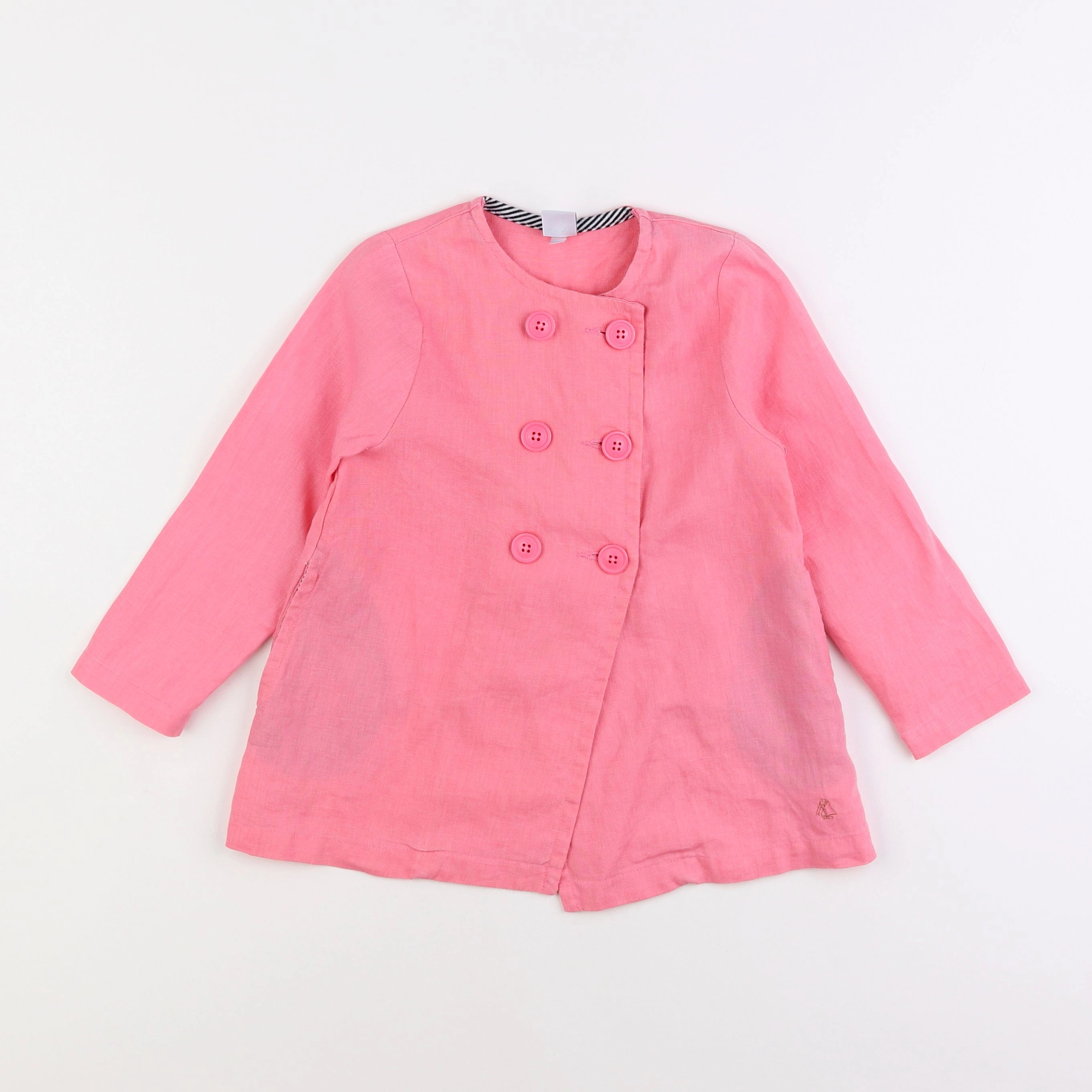 Petit Bateau - veste rose - 4 ans