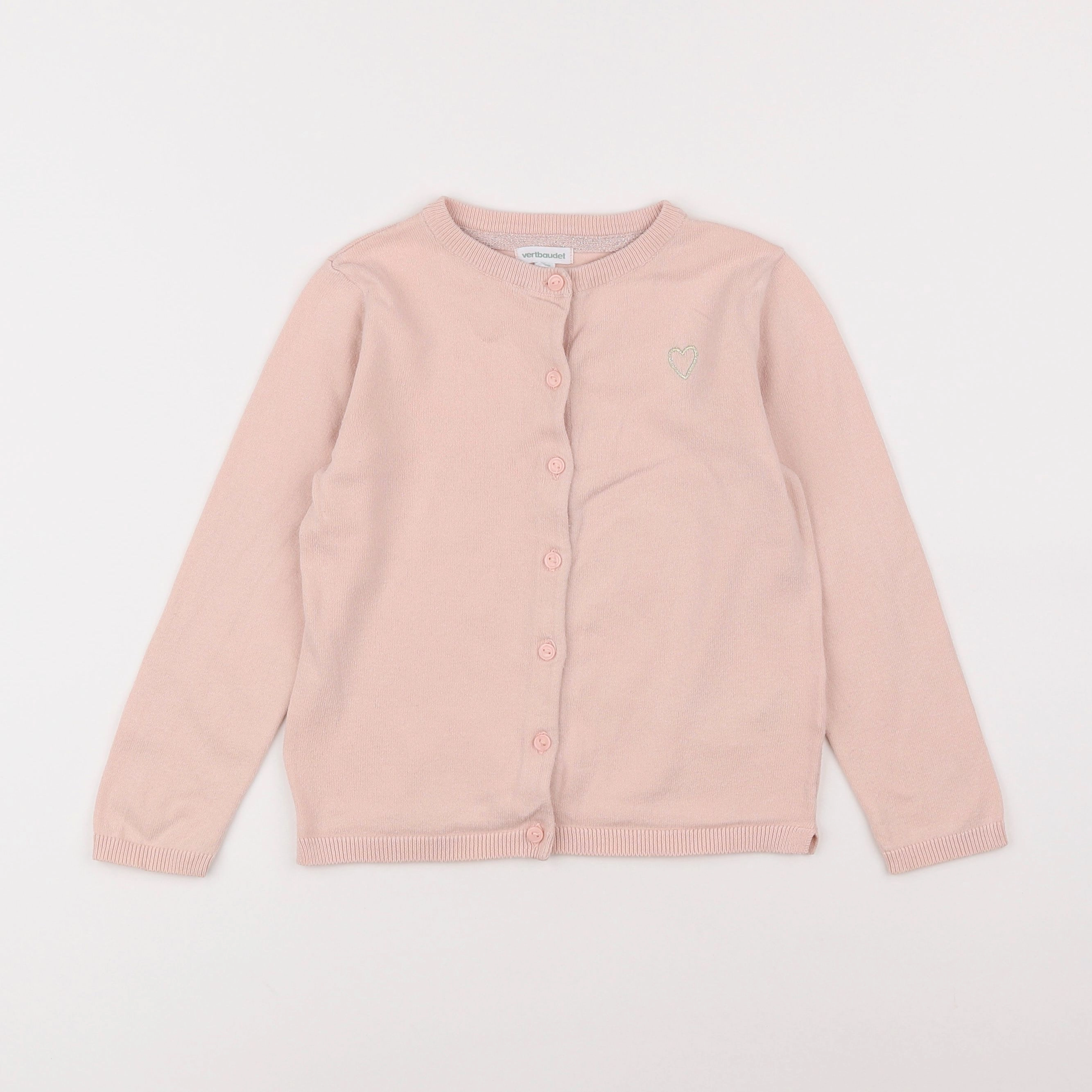 Vertbaudet - gilet rose - 6 ans