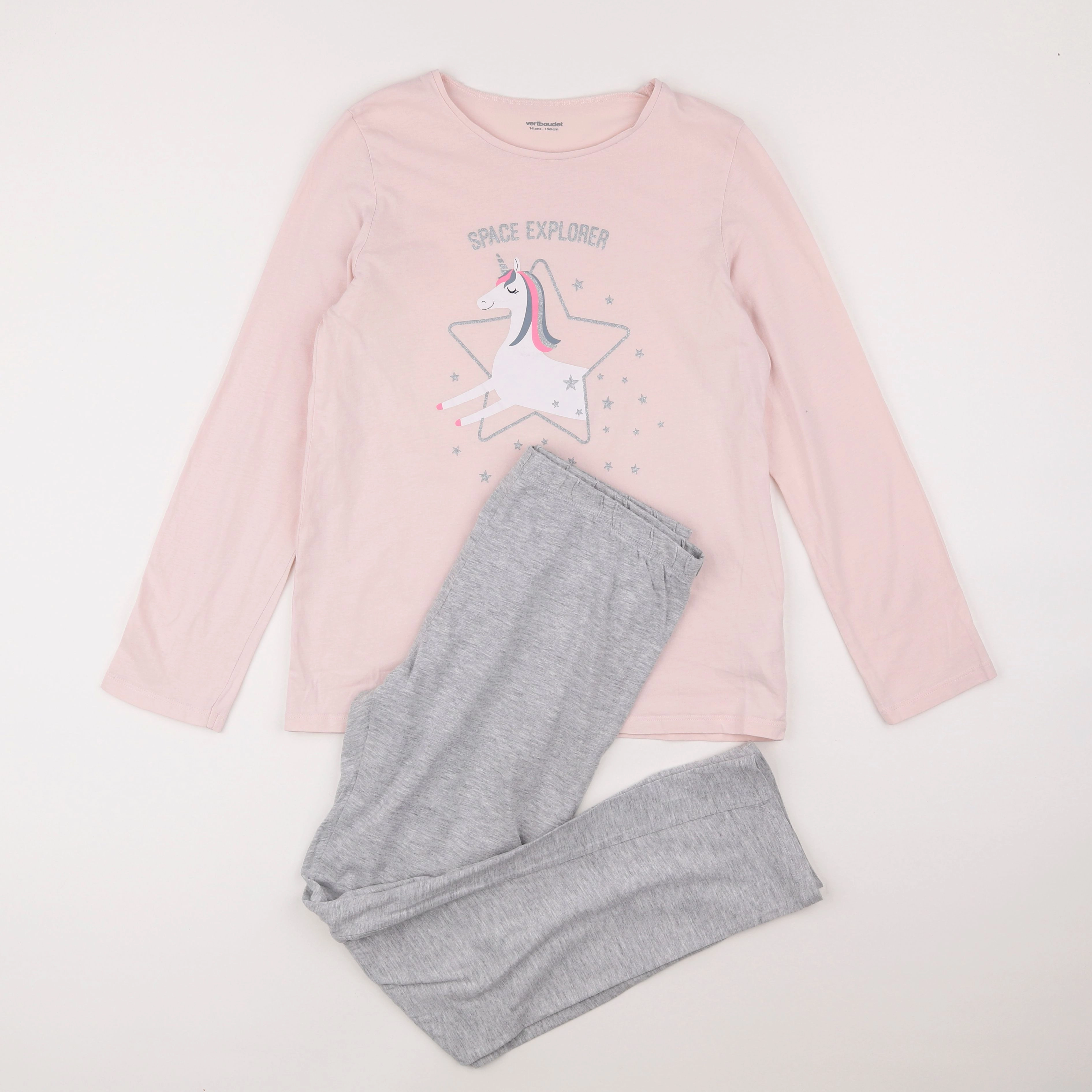 Vertbaudet - pyjama coton rose - 14 ans