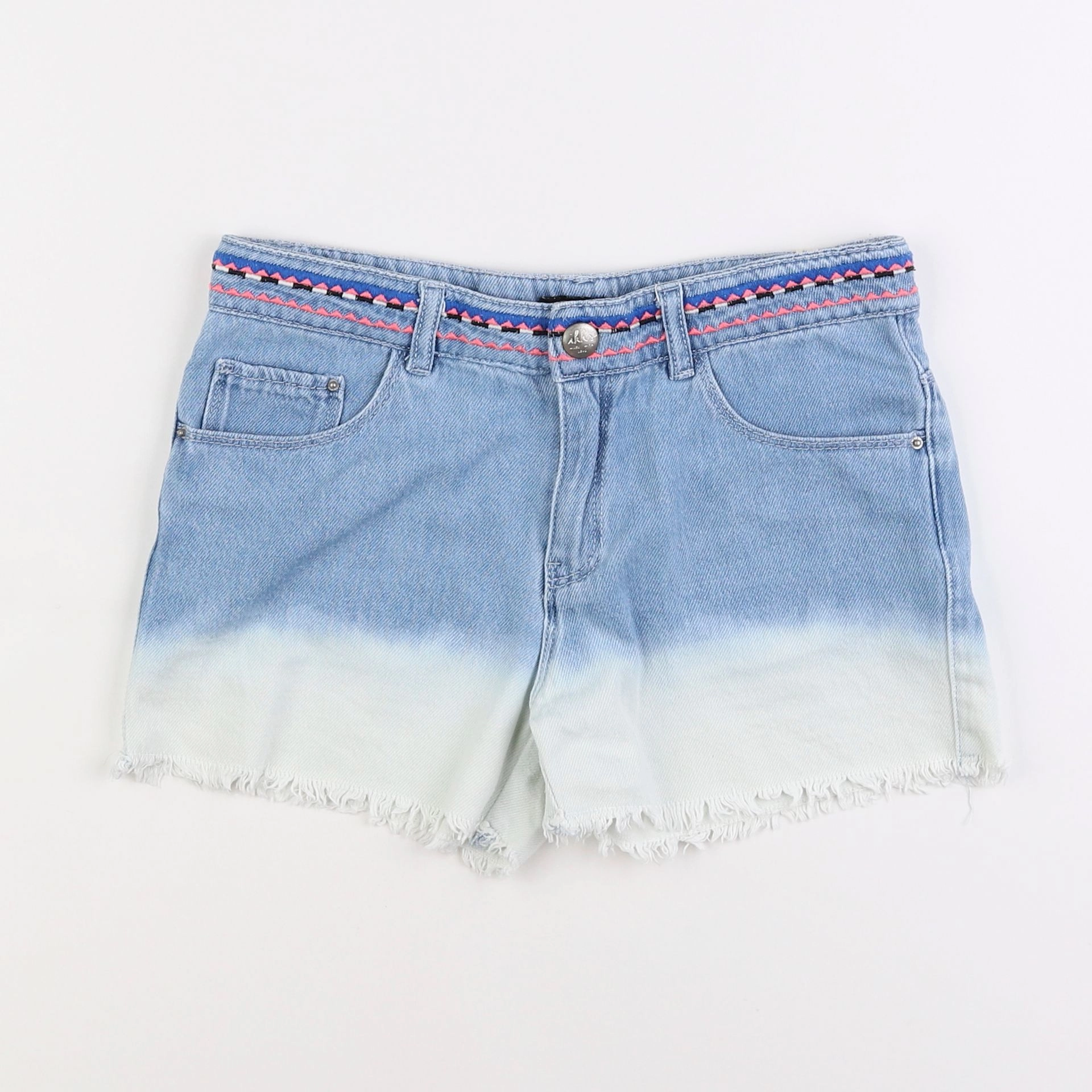 IKKS - short bleu, blanc - 10 ans