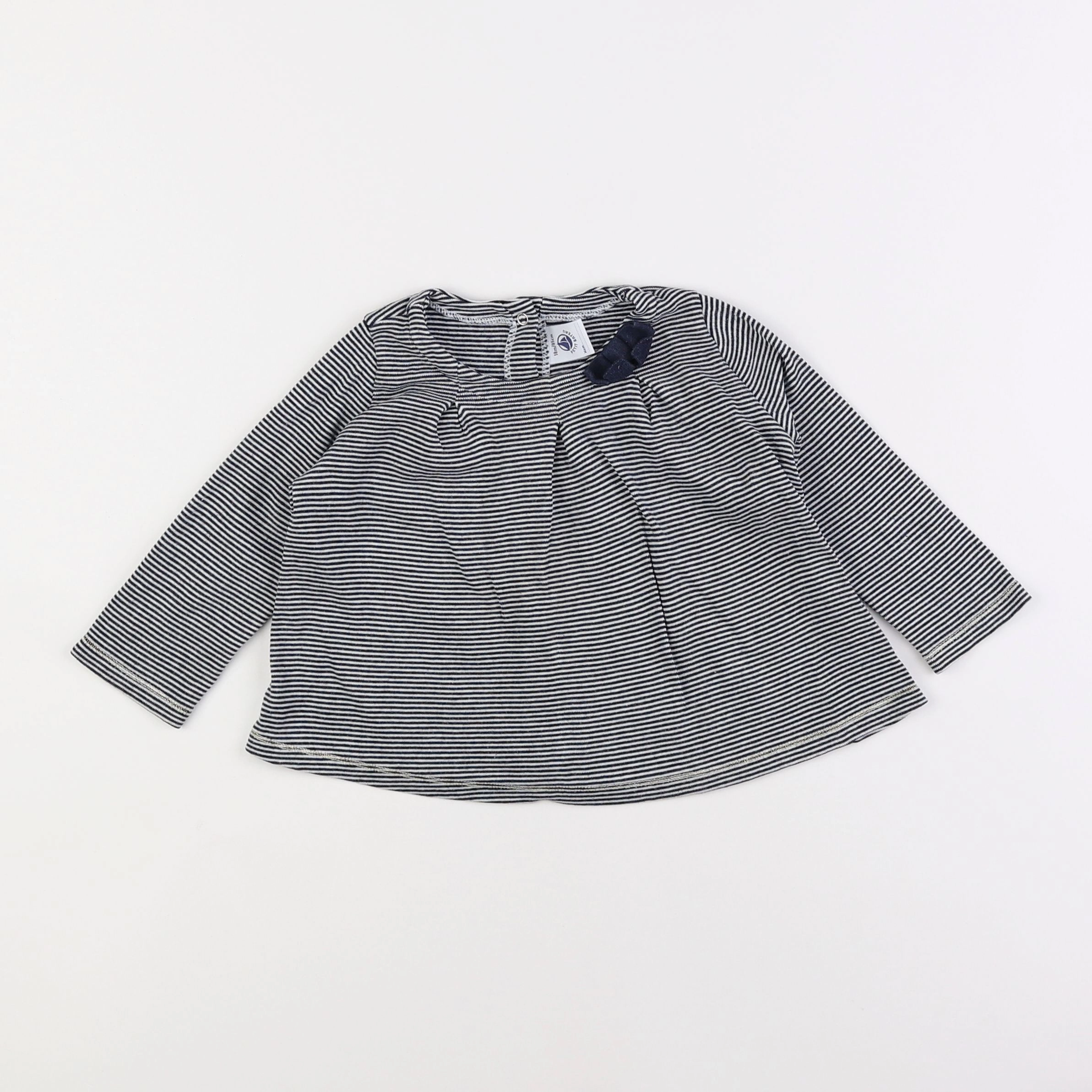 Petit Bateau - blouse bleu - 18 mois