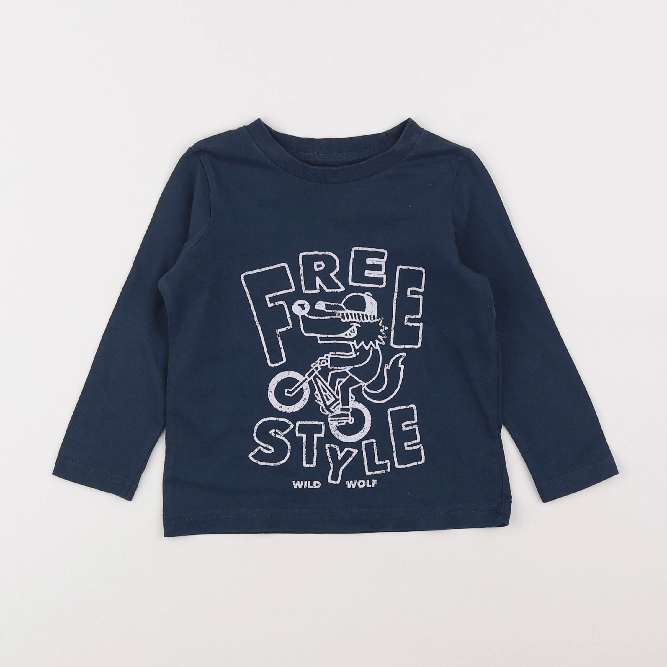 Vertbaudet - tee-shirt bleu - 2 ans