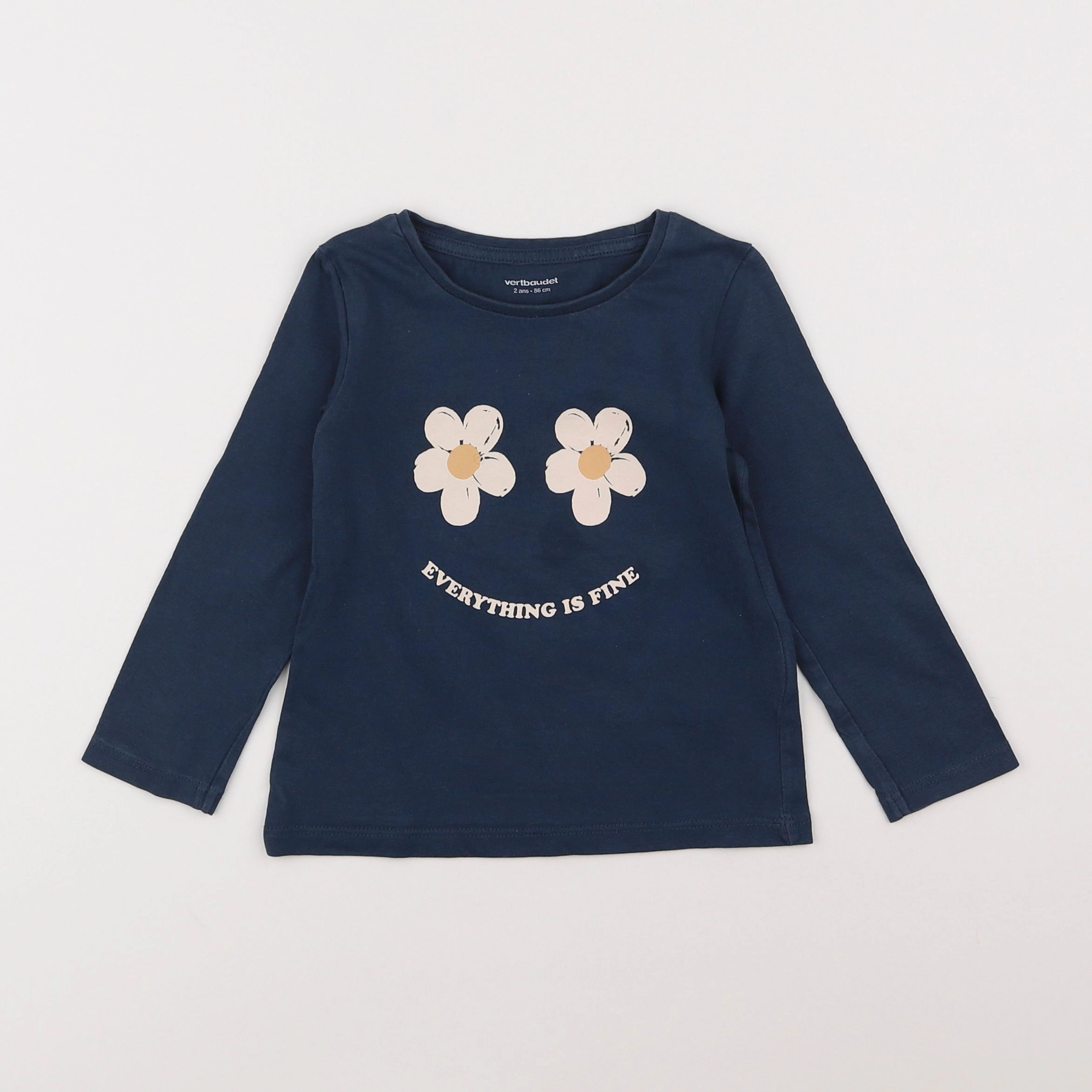 Vertbaudet - tee-shirt bleu - 2 ans