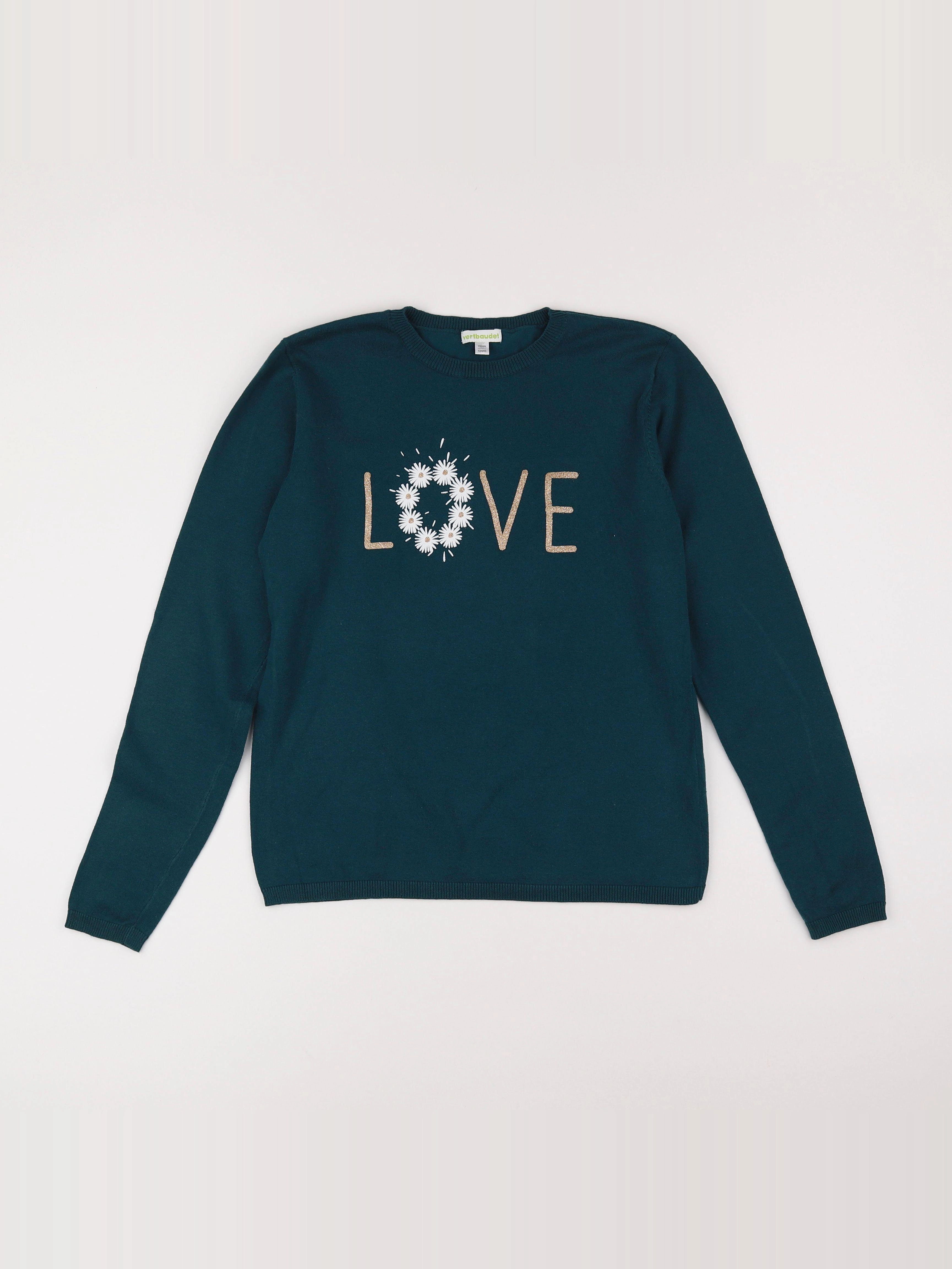 Vertbaudet - pull vert - 12 ans