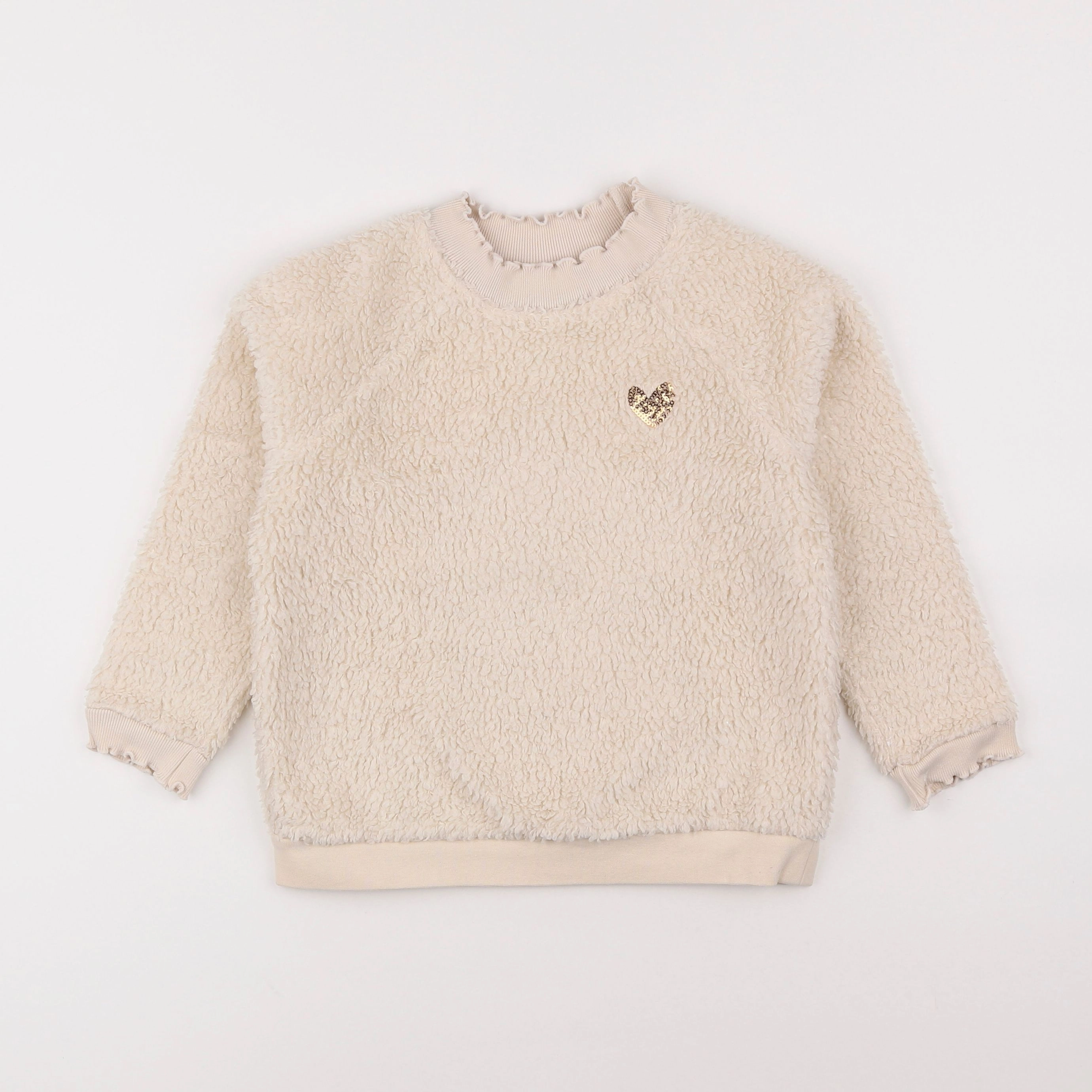 Vertbaudet - sweat beige - 6 ans