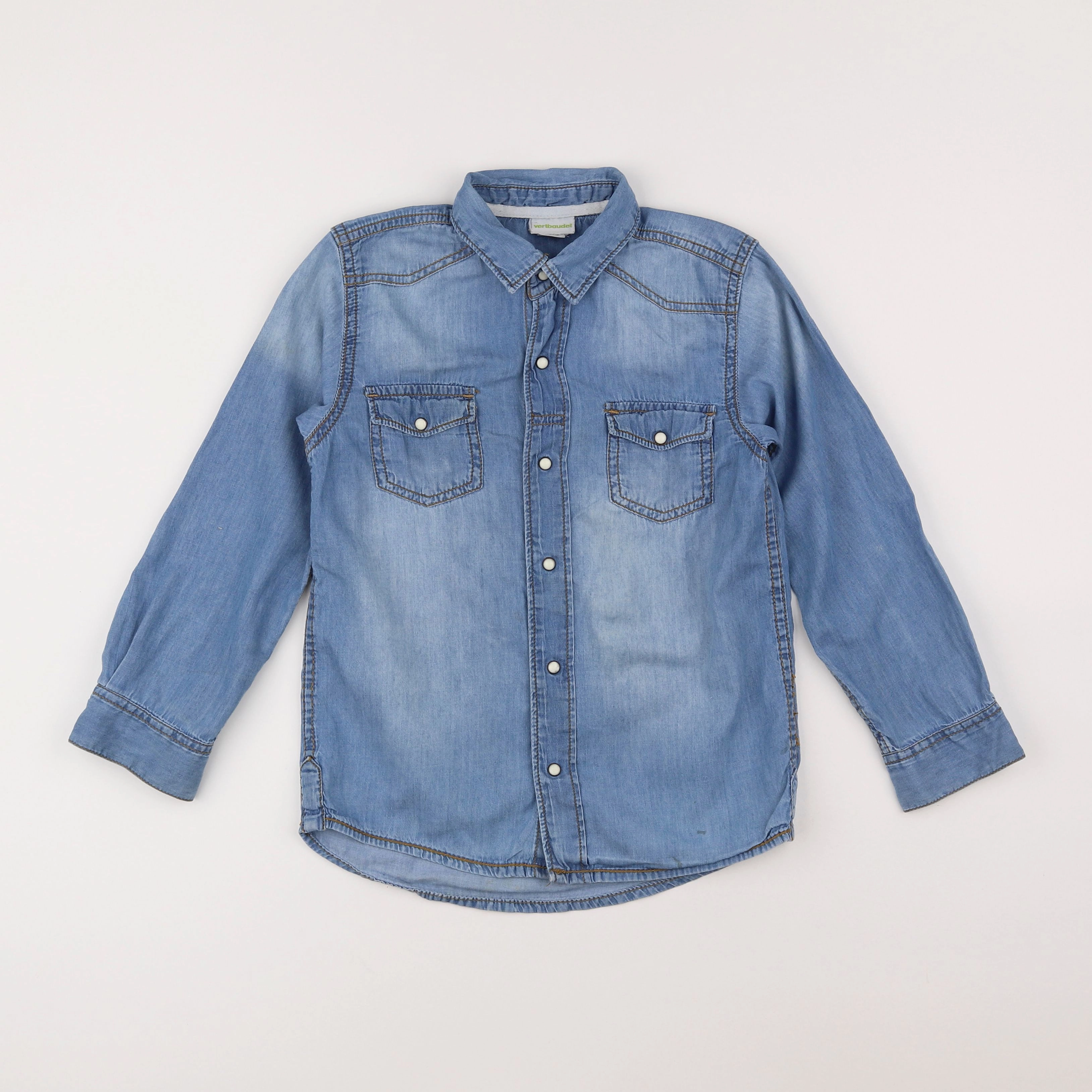 Vertbaudet - chemise imprimé au dos bleu - 8 ans