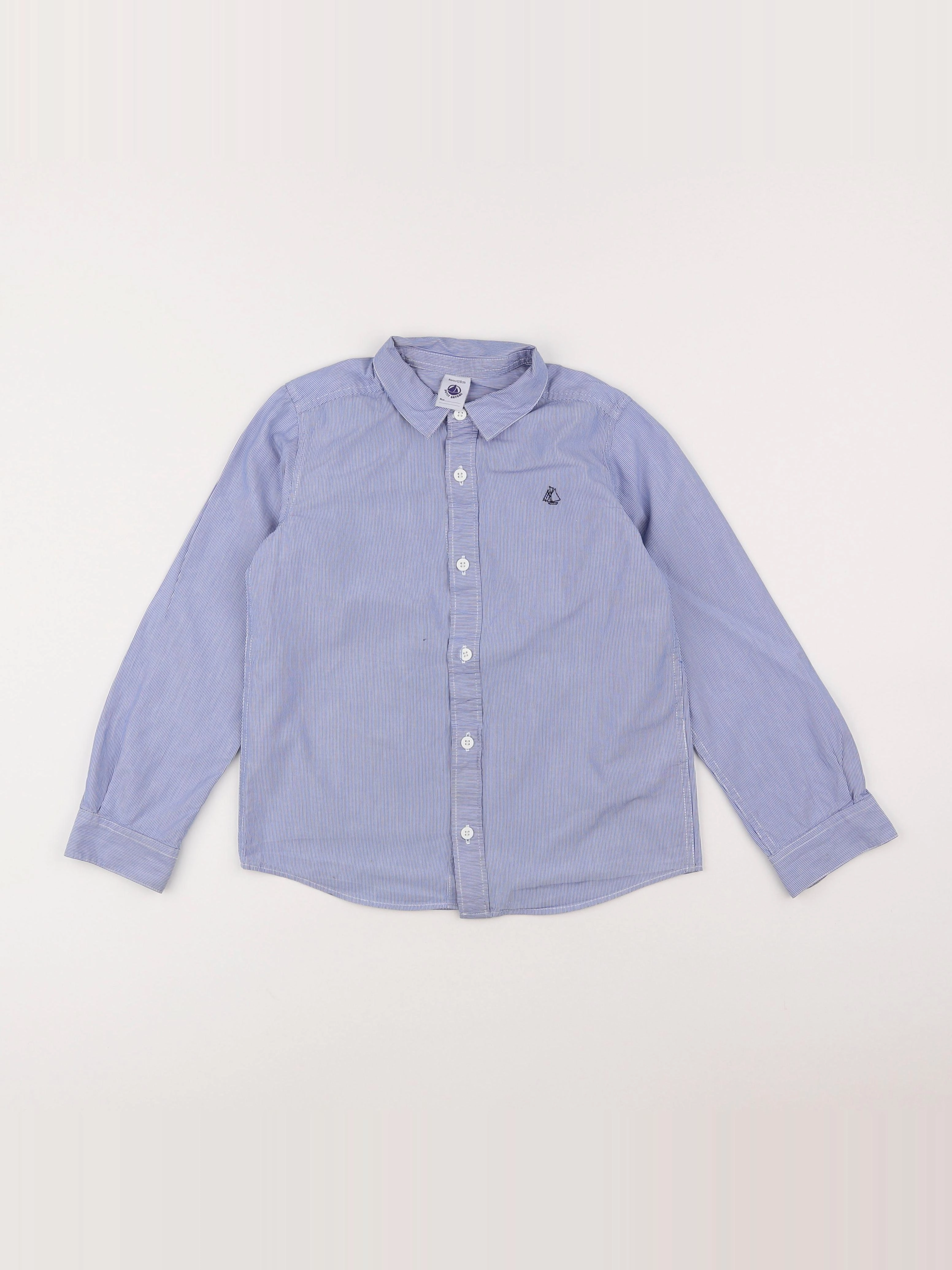 Petit Bateau - chemise bleu - 8 ans
