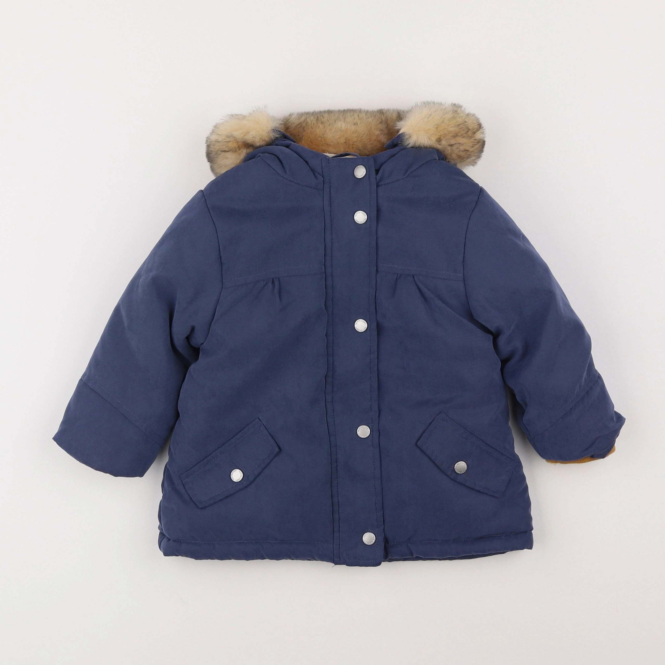 Vertbaudet - manteau doublure amovible bleu - 18 mois