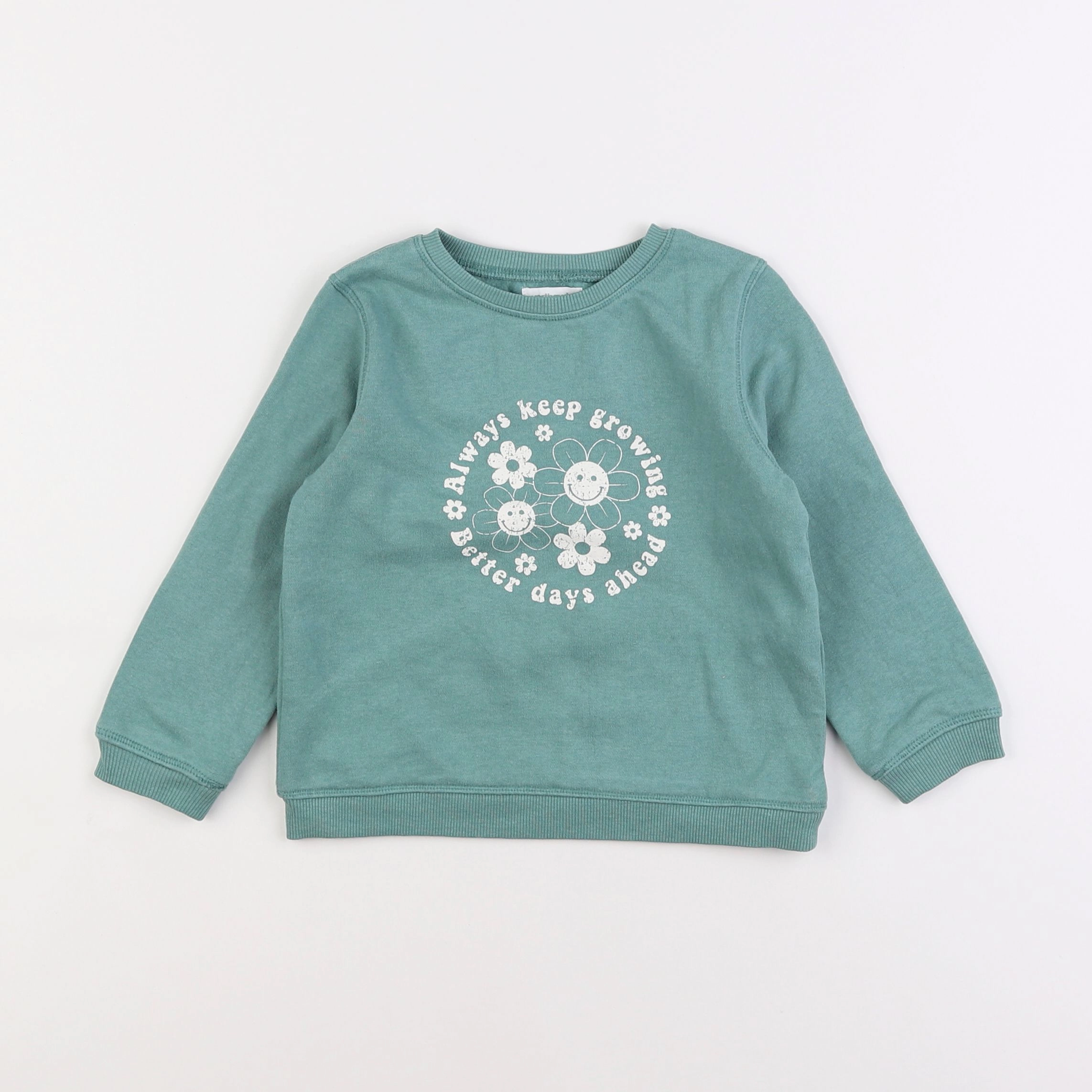 Vertbaudet - sweat vert - 3 ans