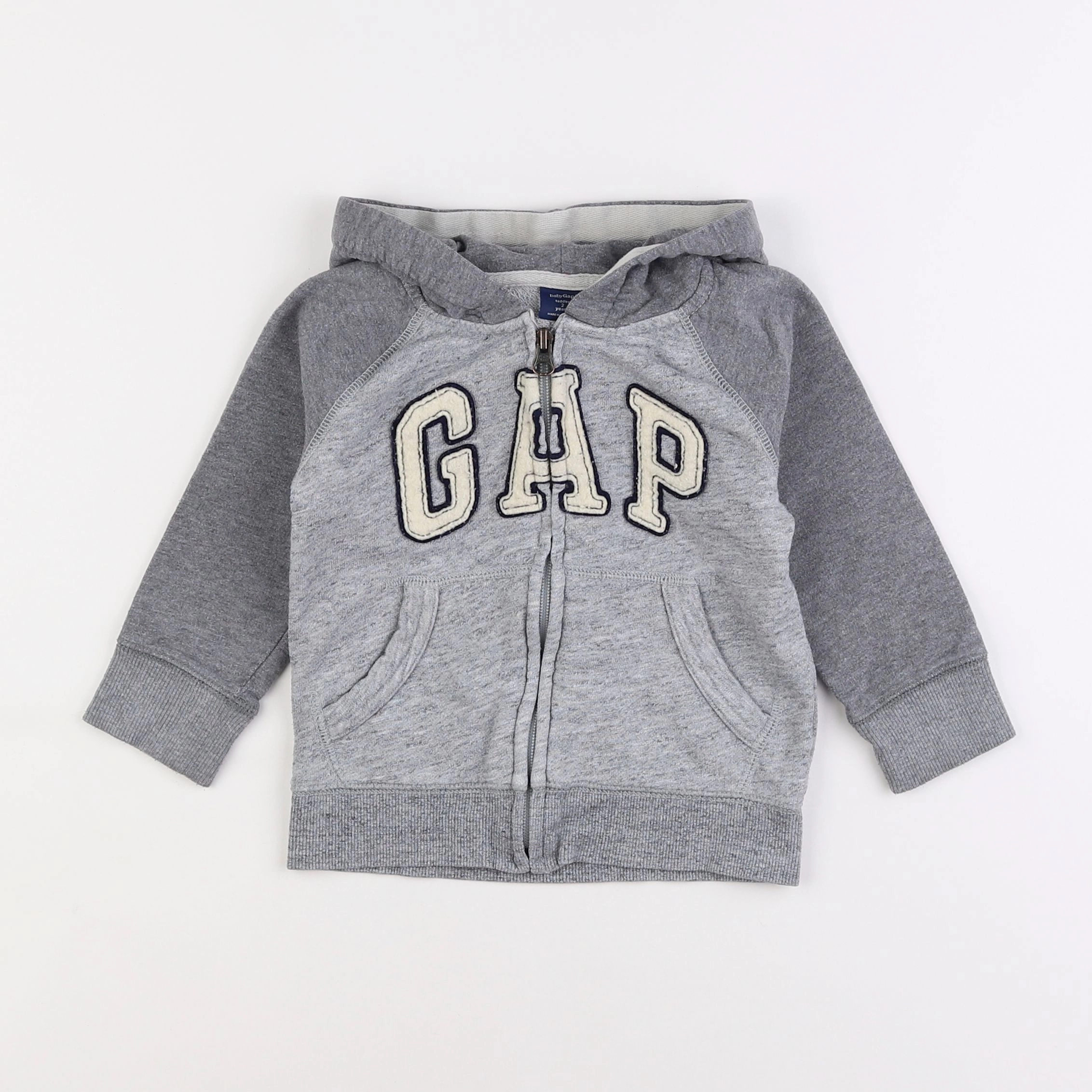 GAP - sweat velours gris - 2 ans