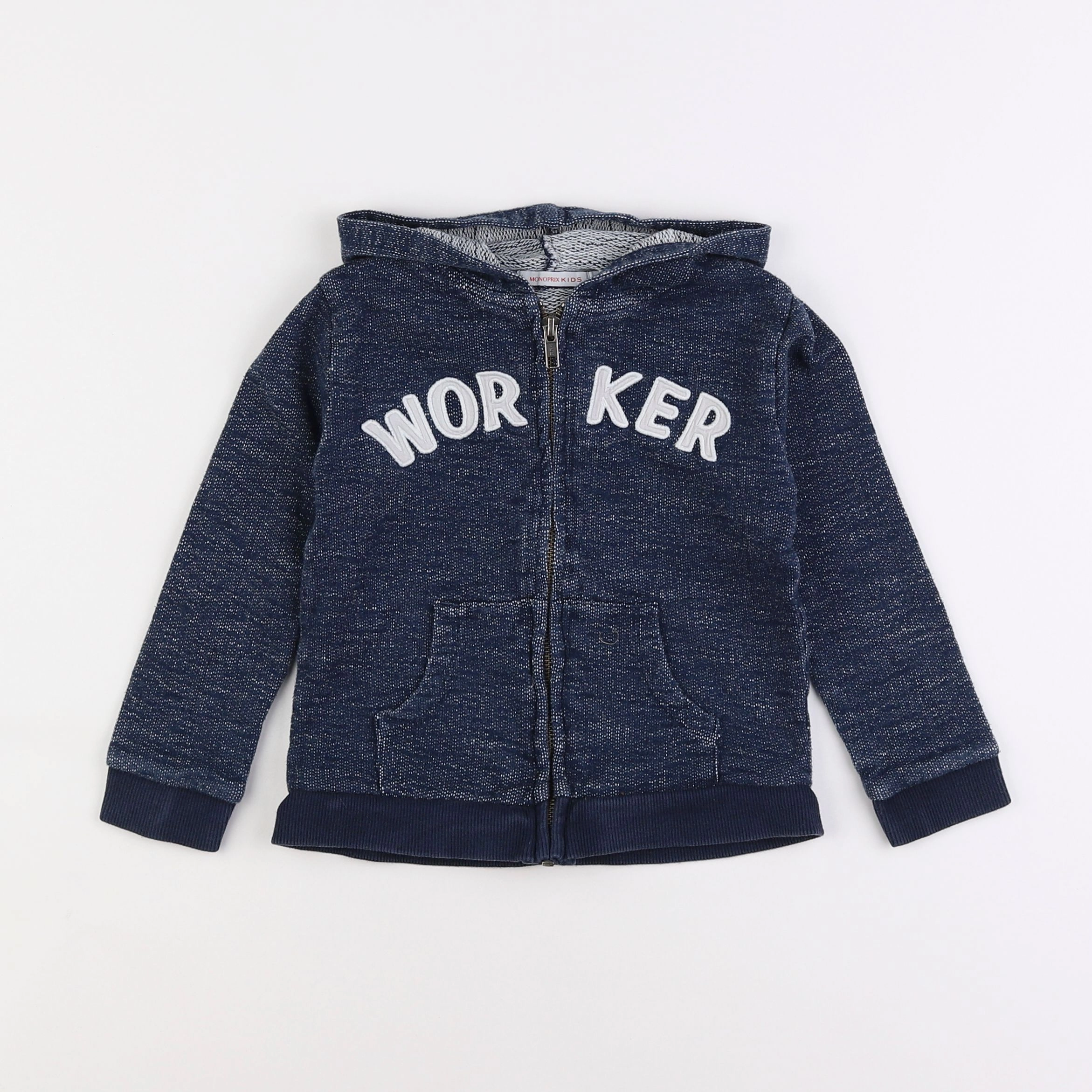 Monoprix - sweat velours bleu - 4 ans