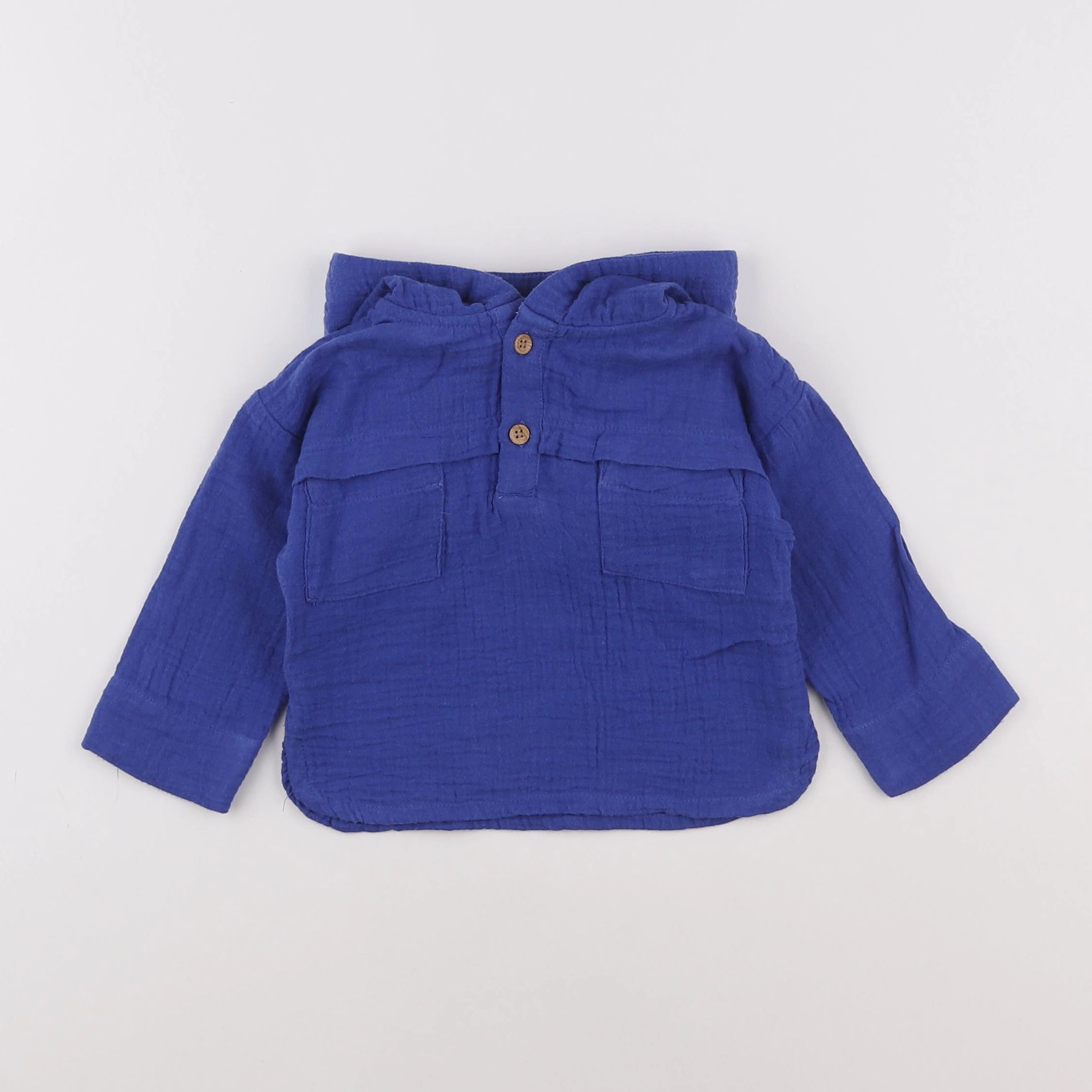 Vertbaudet - chemise bleu - 6 mois