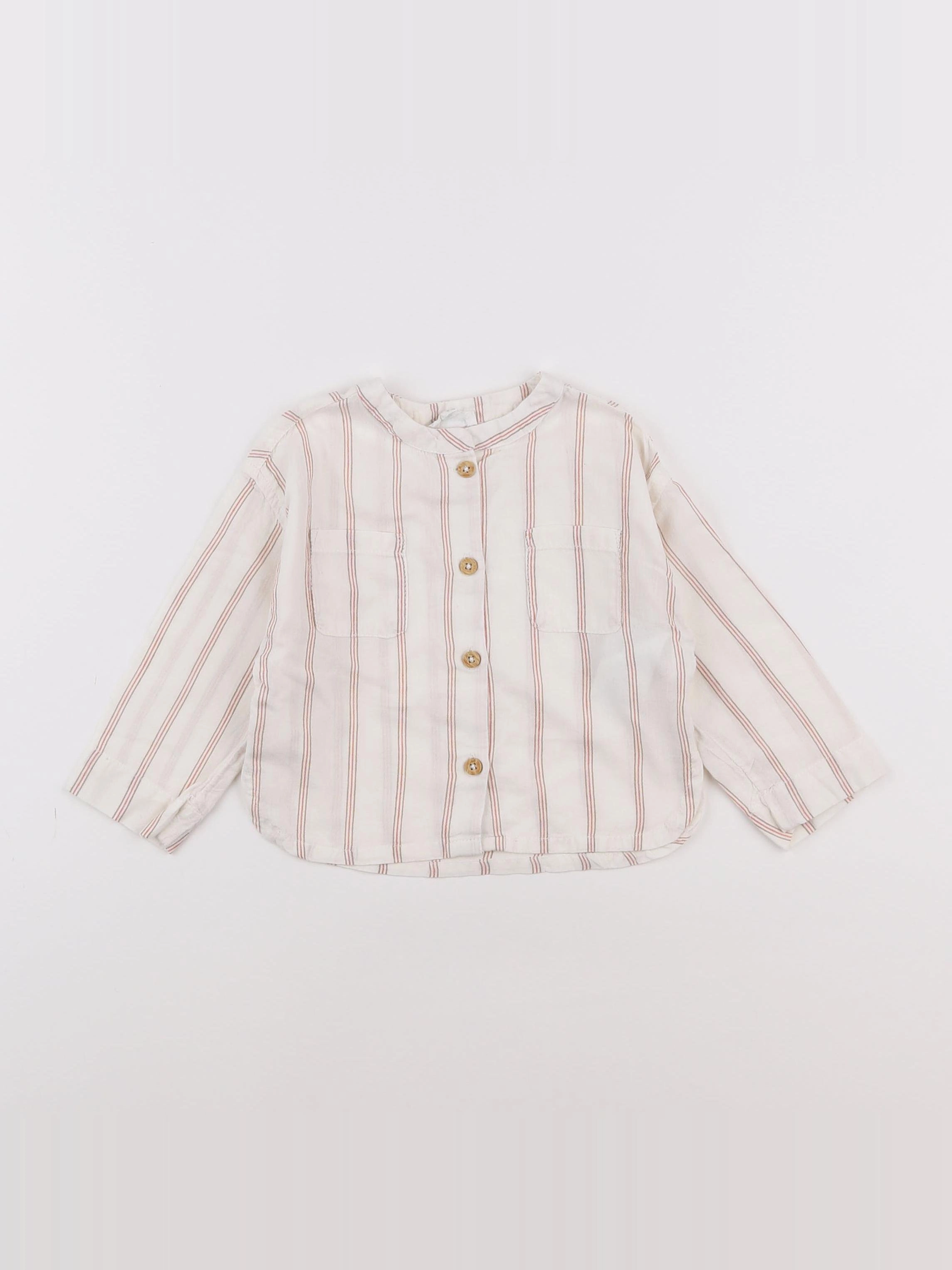 Vertbaudet - chemise beige - 6 mois