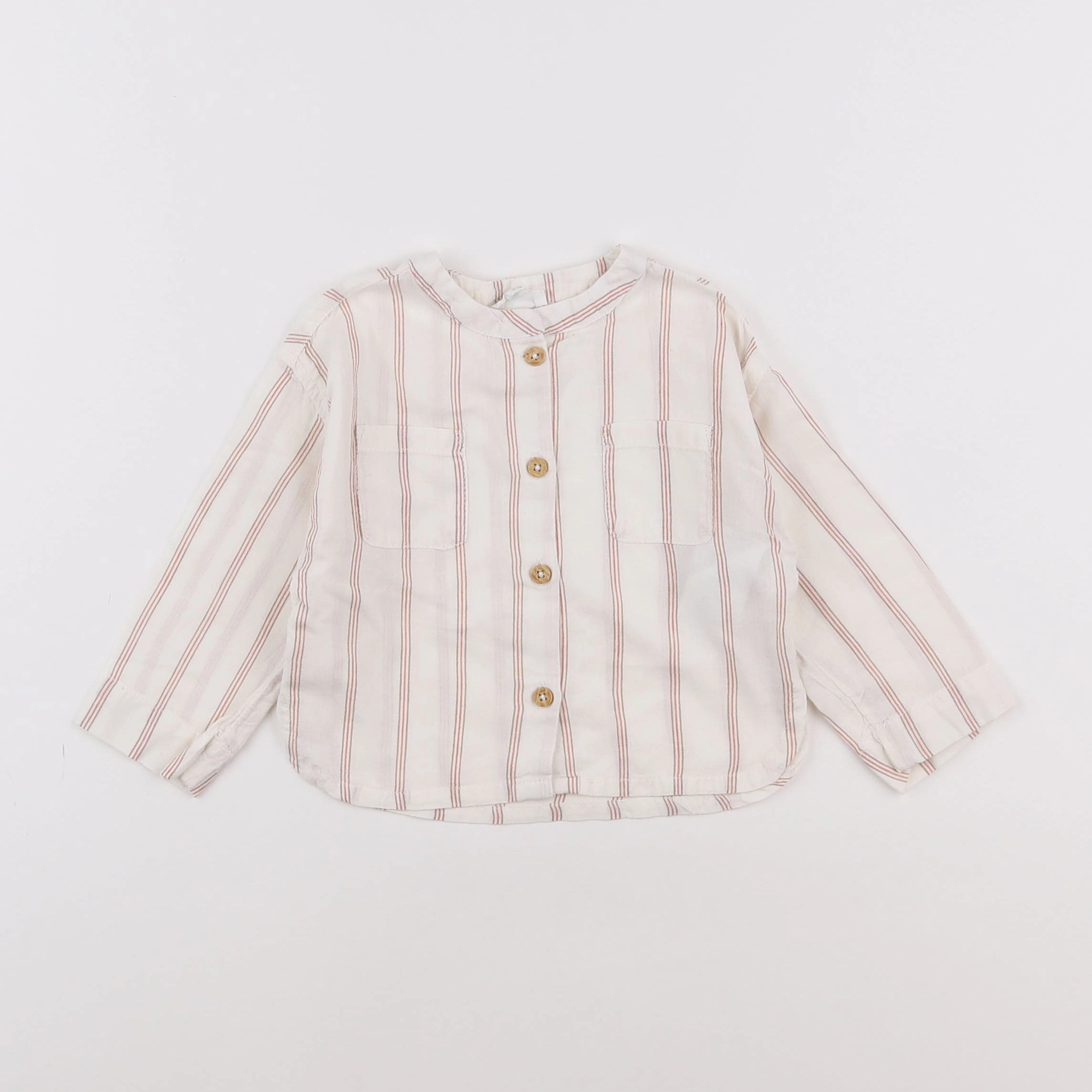 Vertbaudet - chemise beige - 6 mois