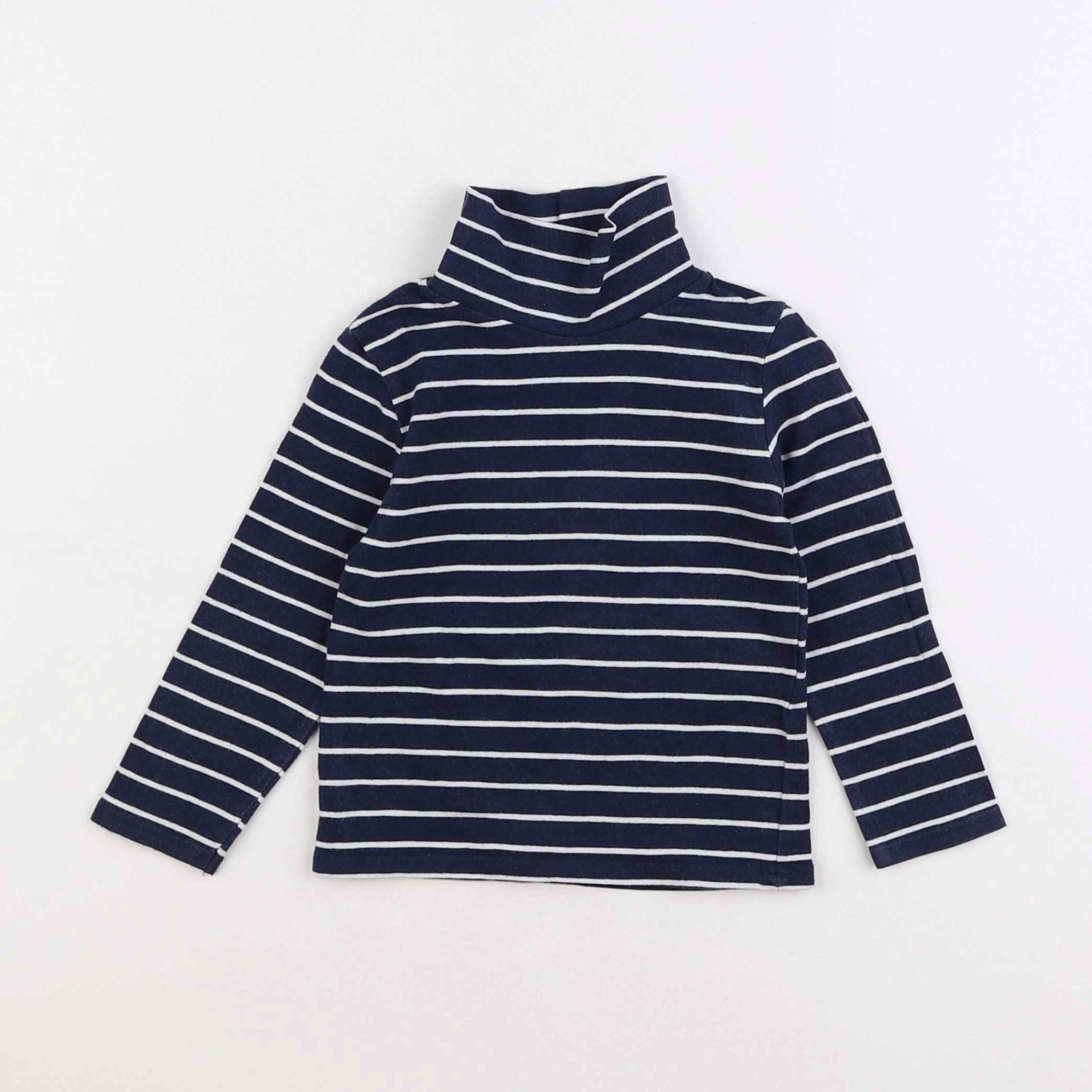 Vertbaudet - sous-pull bleu, blanc - 2 ans