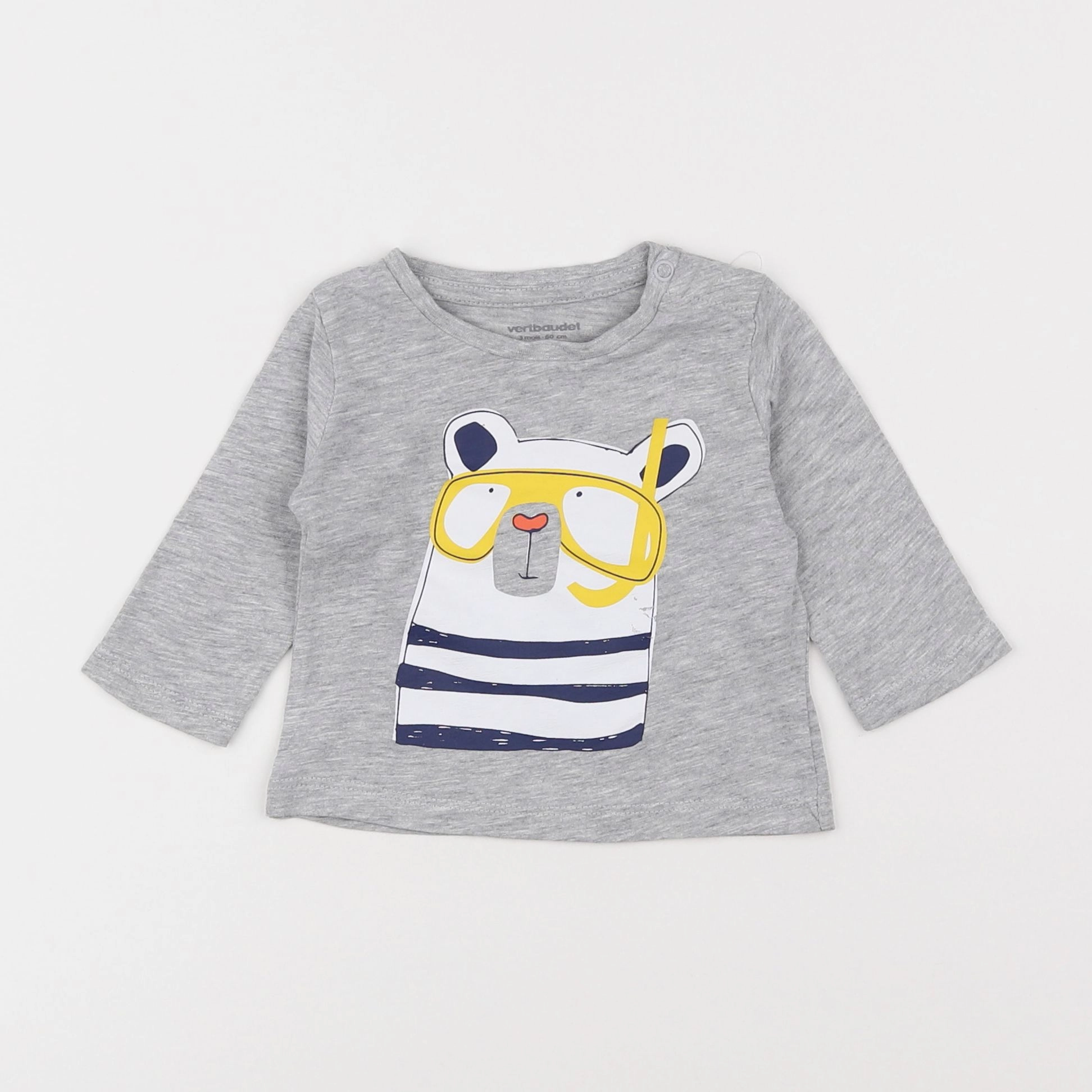 Vertbaudet - tee-shirt gris - 3 mois