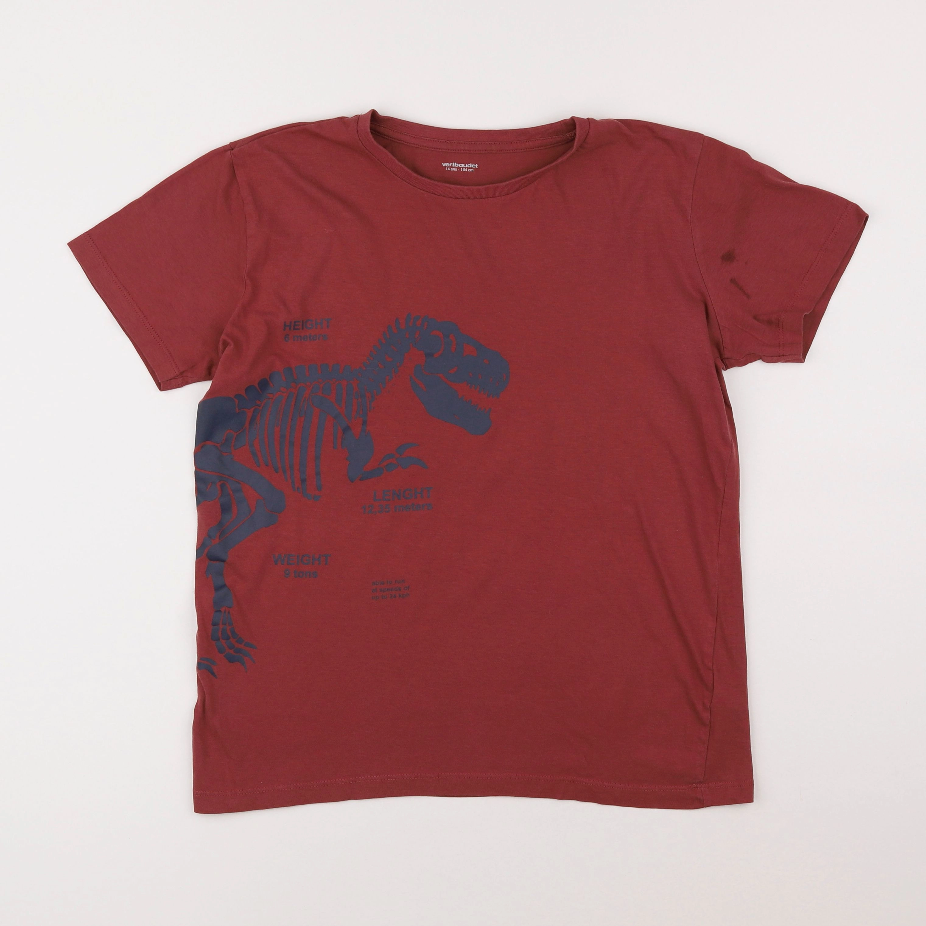 Vertbaudet - tee-shirt rouge - 14 ans