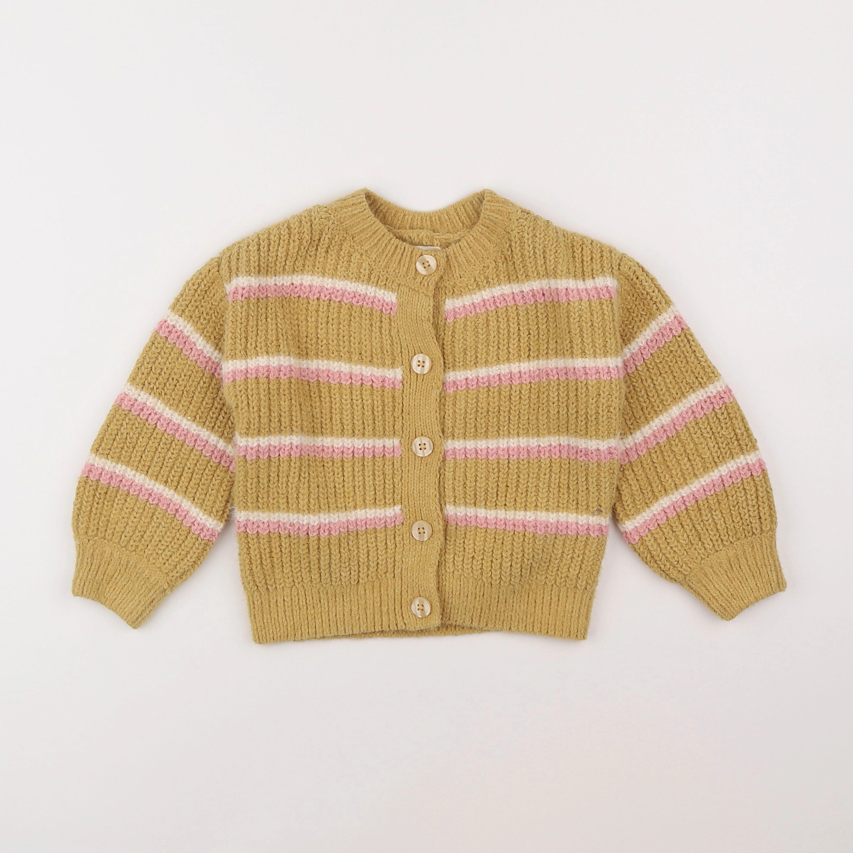 Vertbaudet - gilet jaune, rose - 5 ans