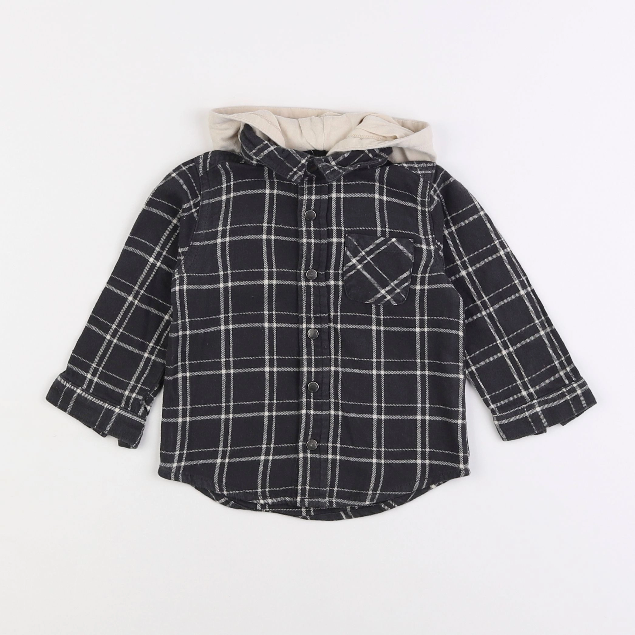 Vertbaudet - chemise gris, blanc - 18 mois