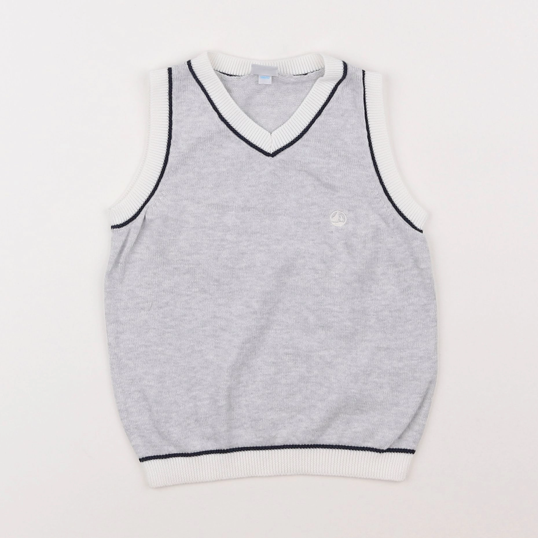 Petit Bateau - pull gris, blanc - 3 ans