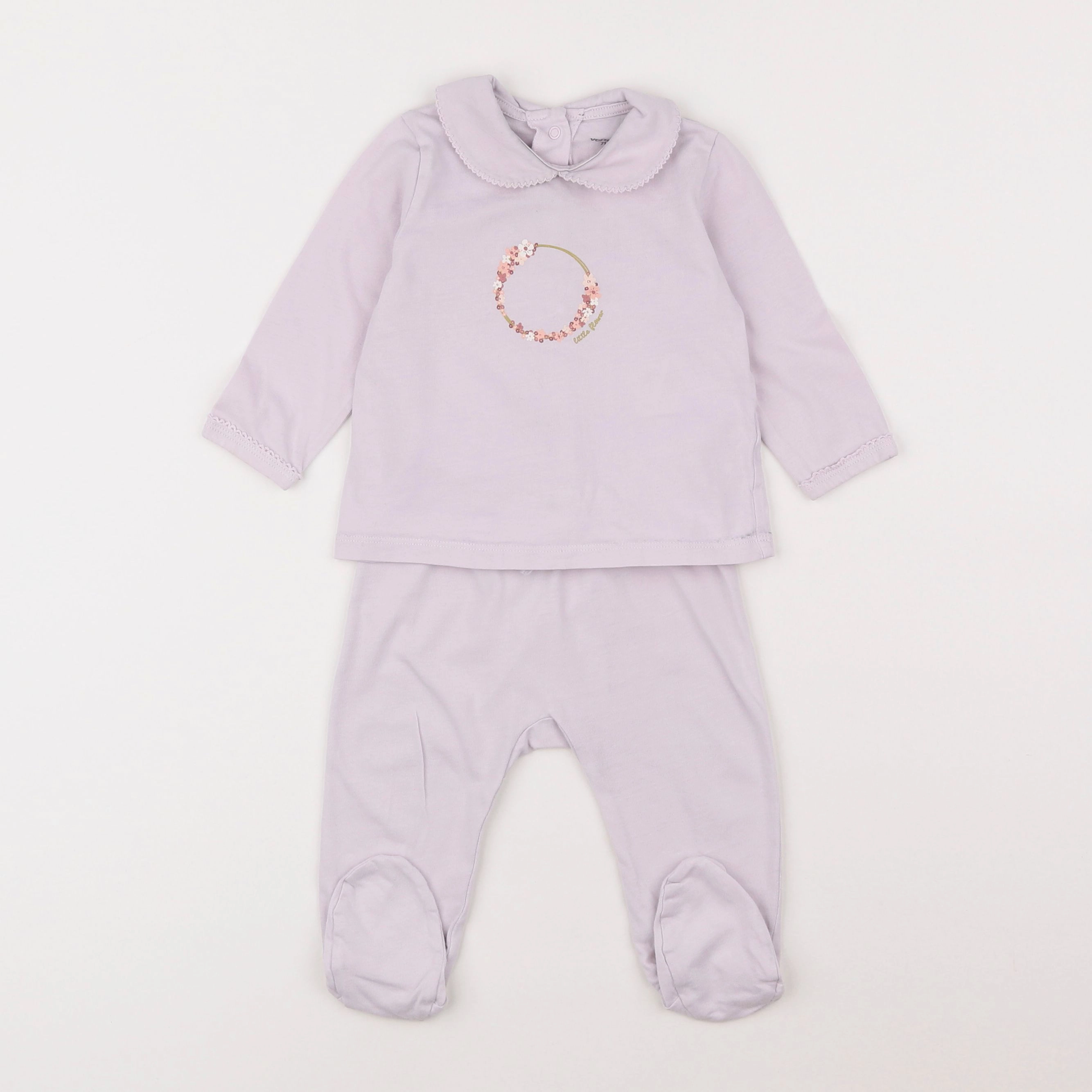 Vertbaudet - pyjama coton rose - 9 mois