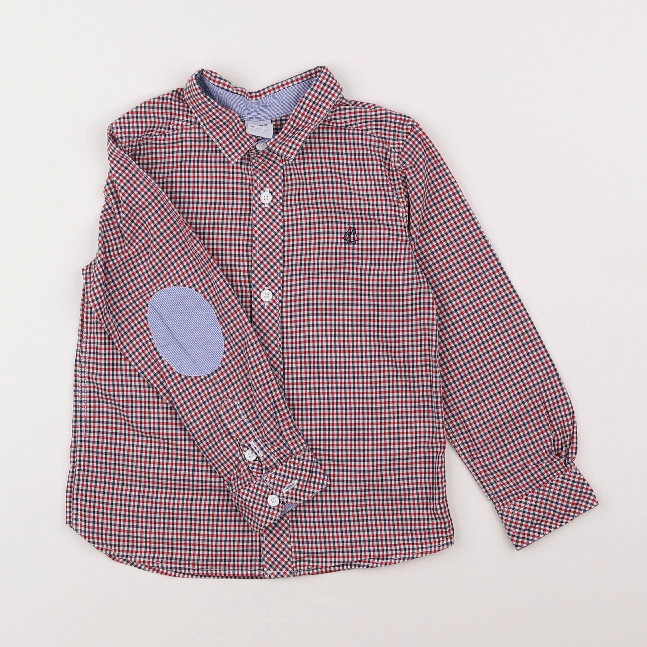 Petit Bateau - chemise rouge - 5 ans