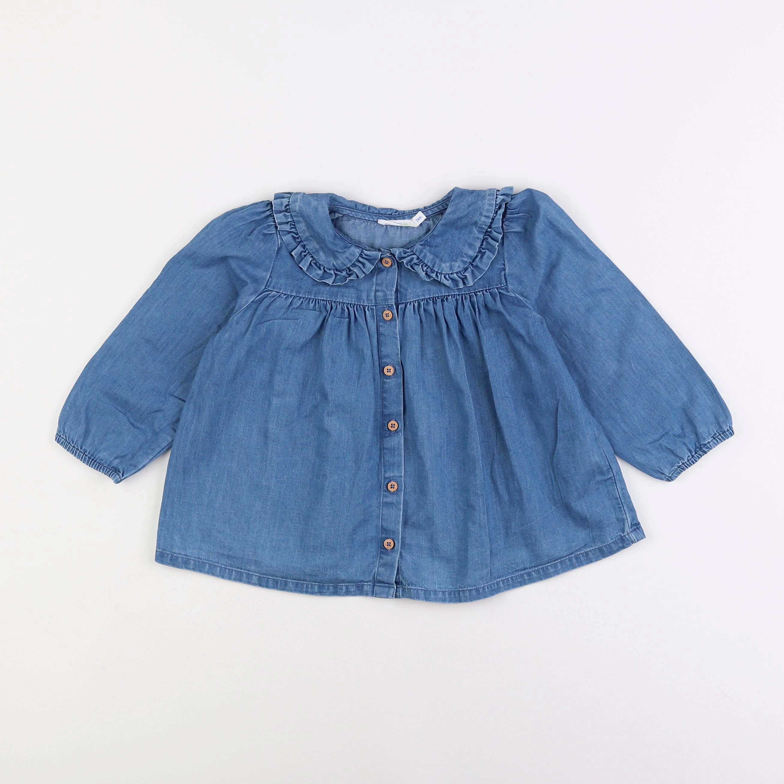 Boutchou - blouse bleu - 2 ans