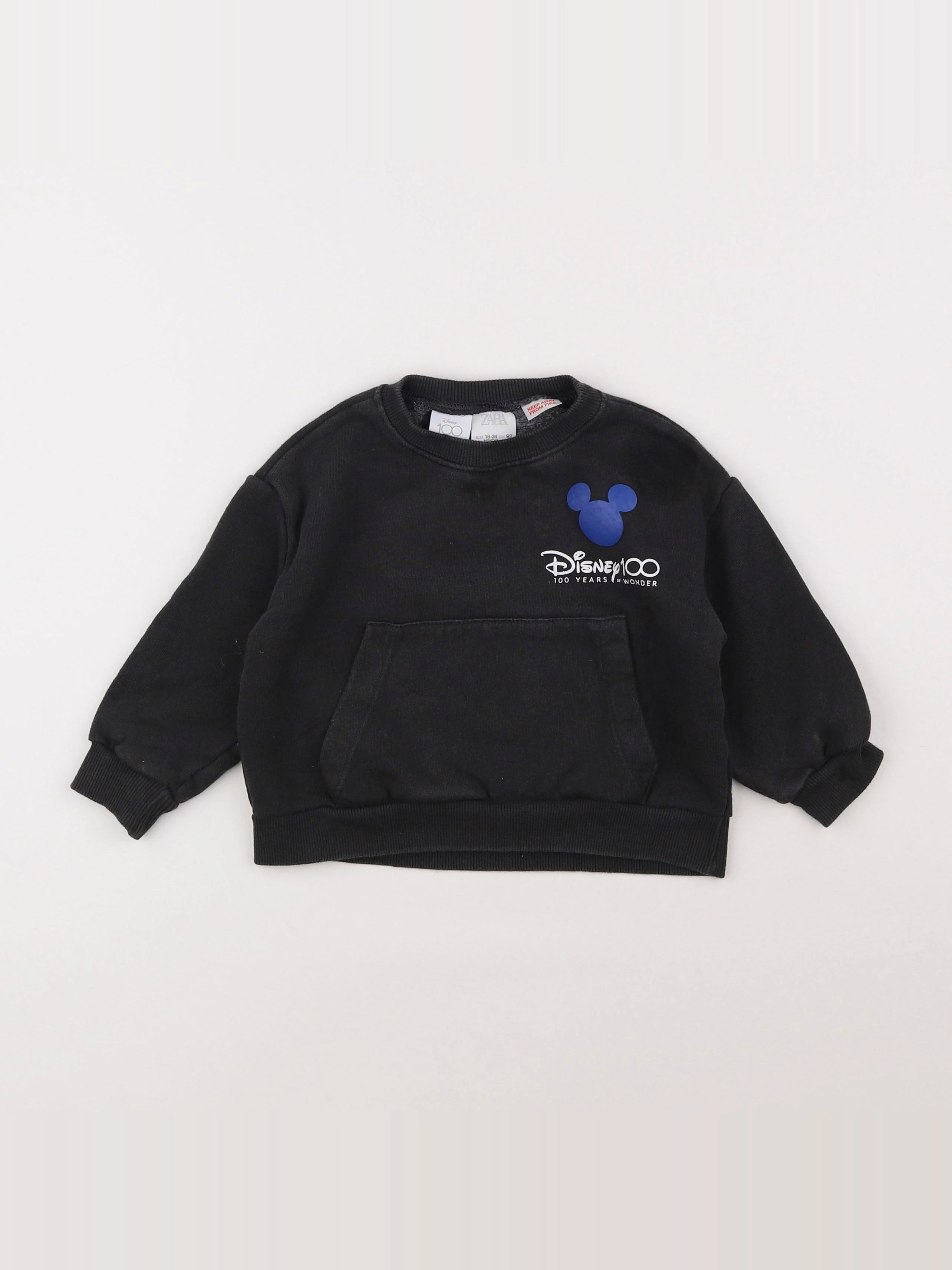 Zara - sweat imprimé au dos noir - 18 mois à 2 ans
