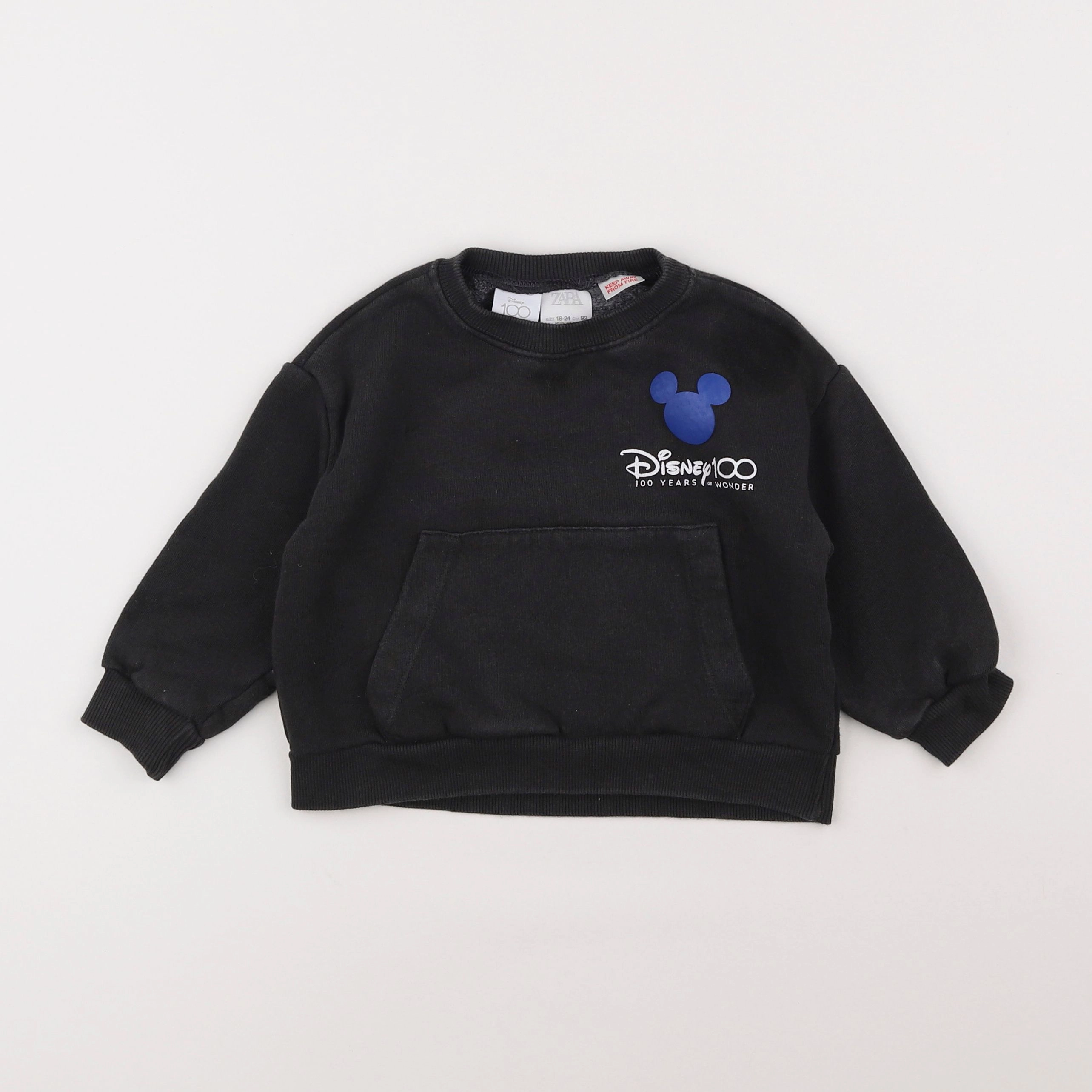 Zara - sweat imprimé au dos noir - 18 mois à 2 ans