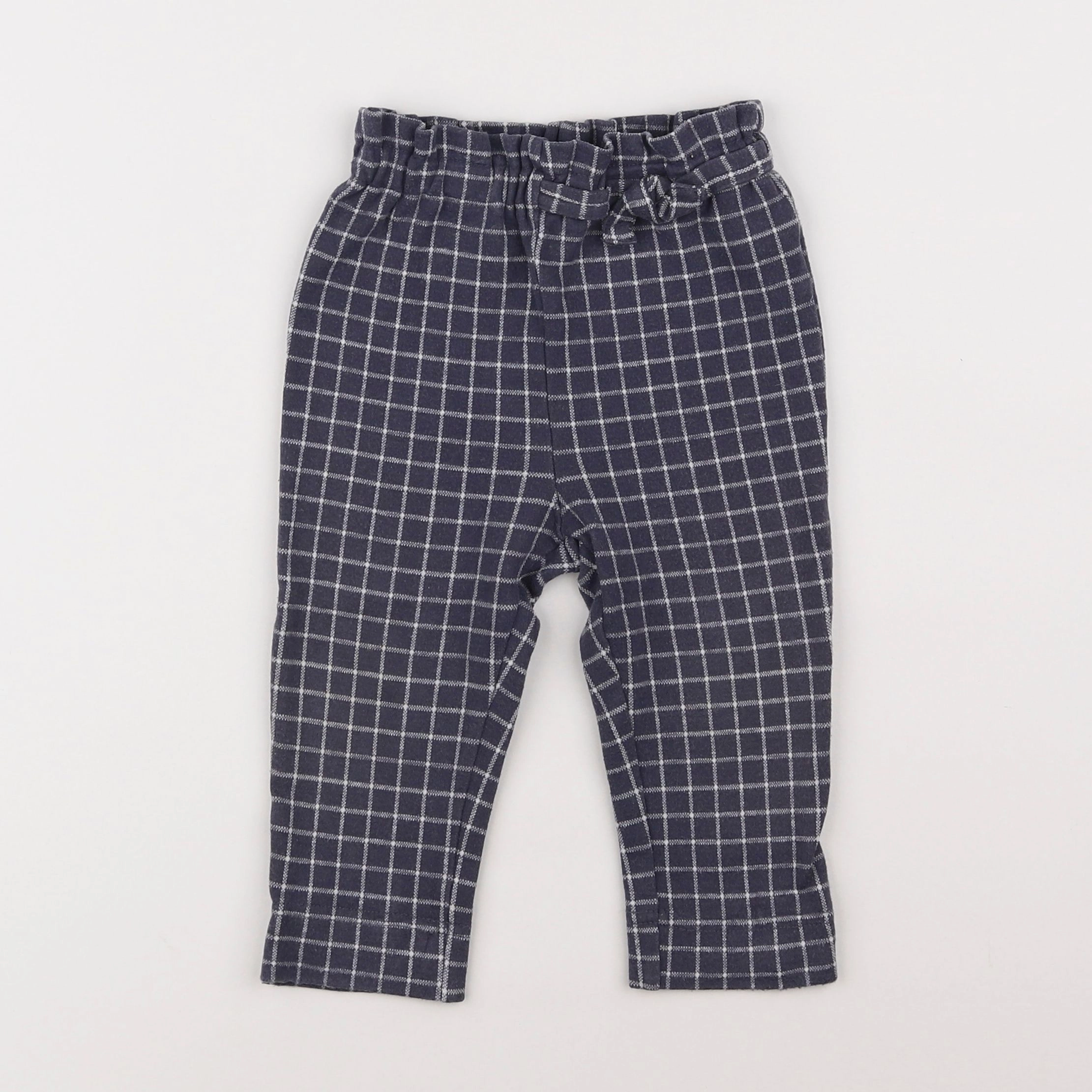 Vertbaudet - pantalon gris, blanc - 18 mois