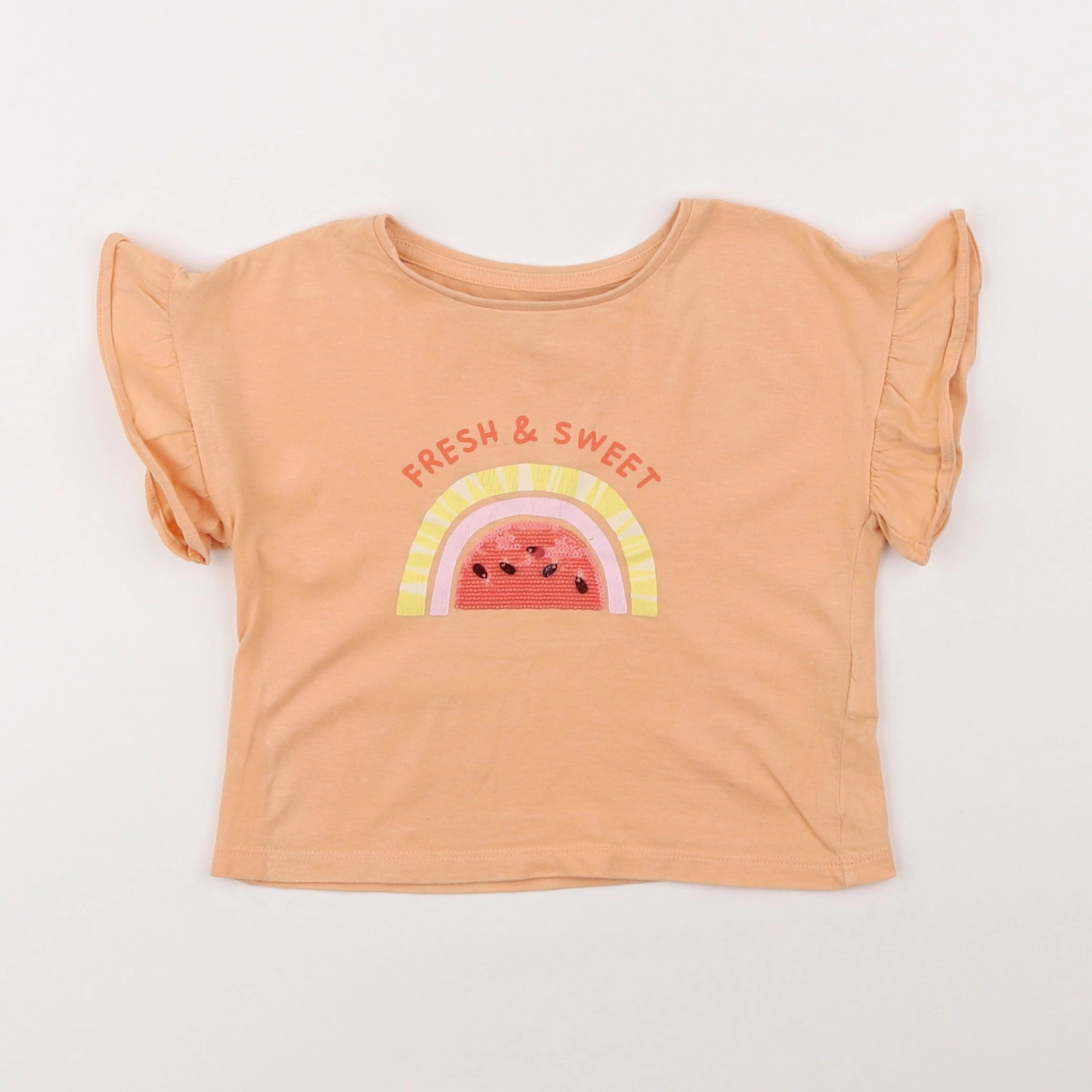 Vertbaudet - tee-shirt orange - 2 ans