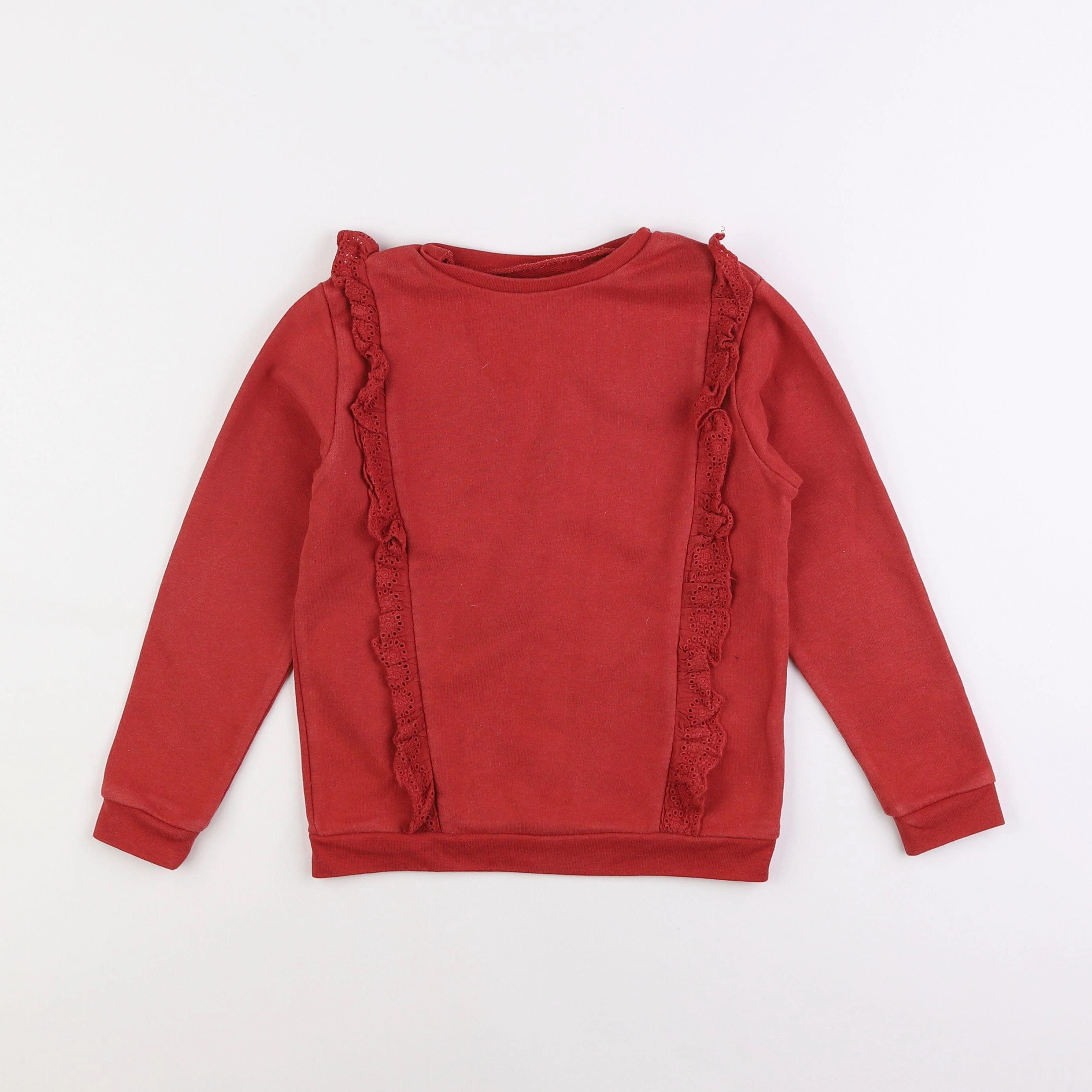 Vertbaudet - sweat rouge - 8 ans