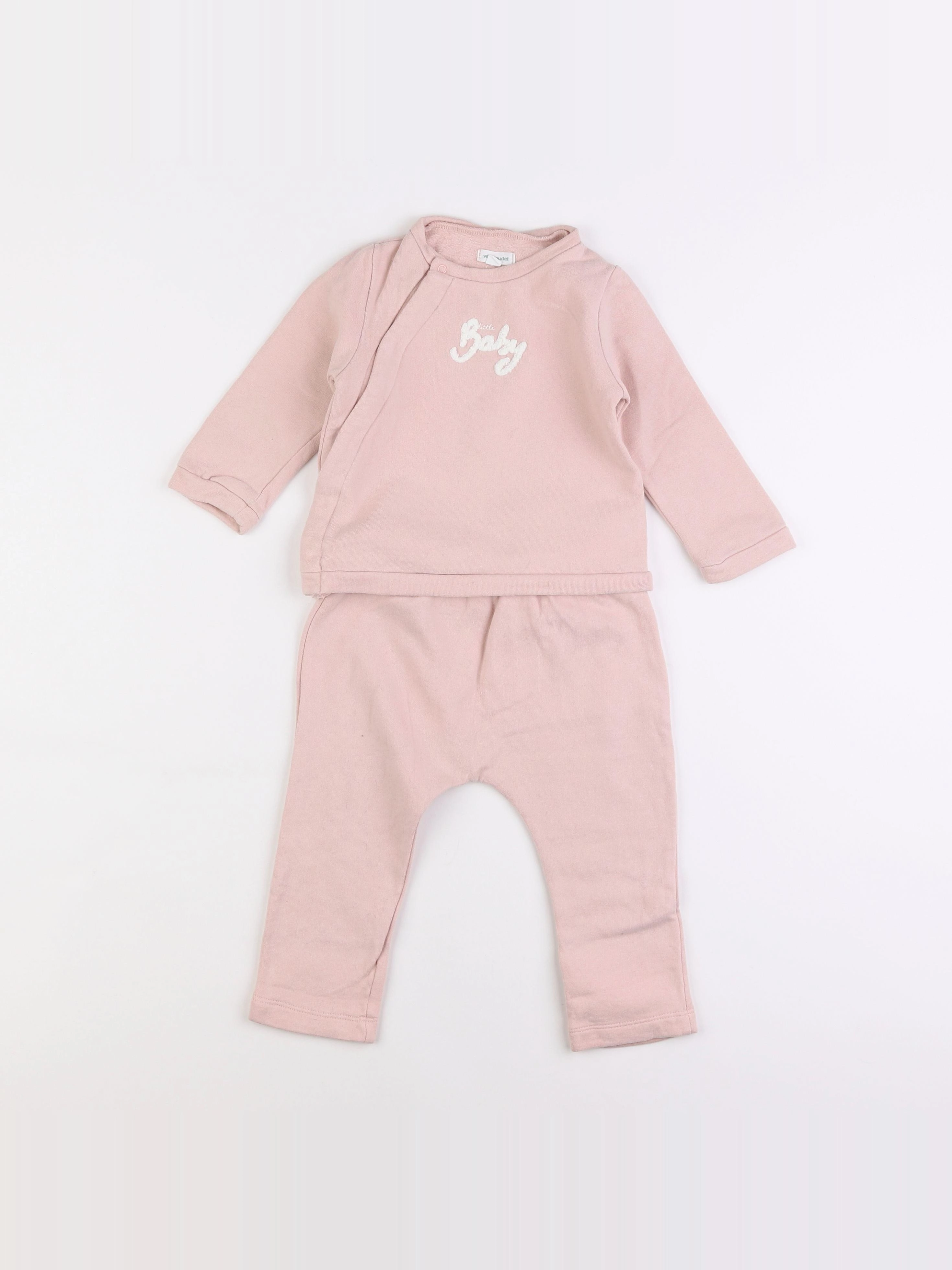 Vertbaudet - ensemble rose - 12 mois