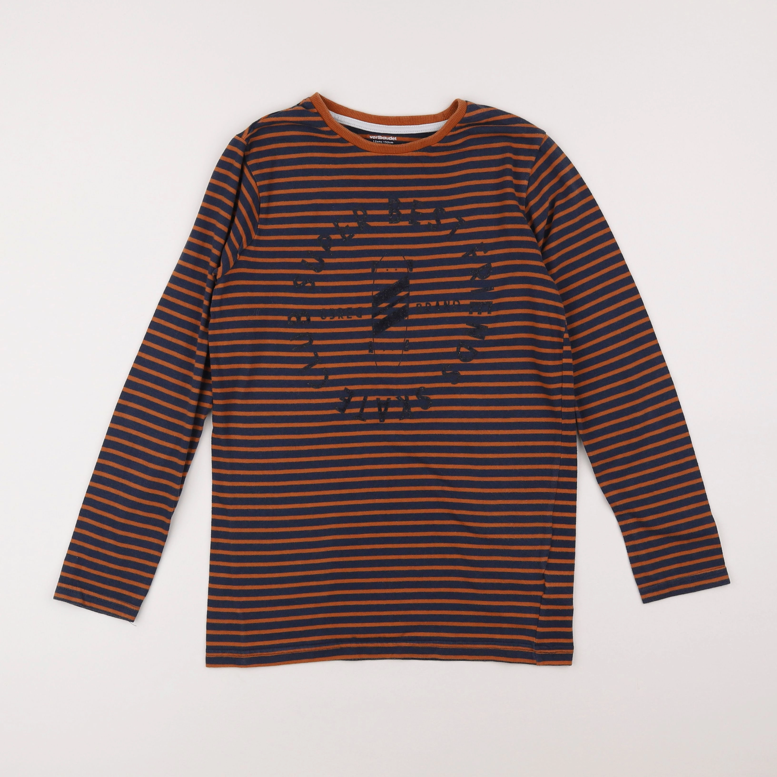 Vertbaudet - tee-shirt bleu, marron - 12 ans
