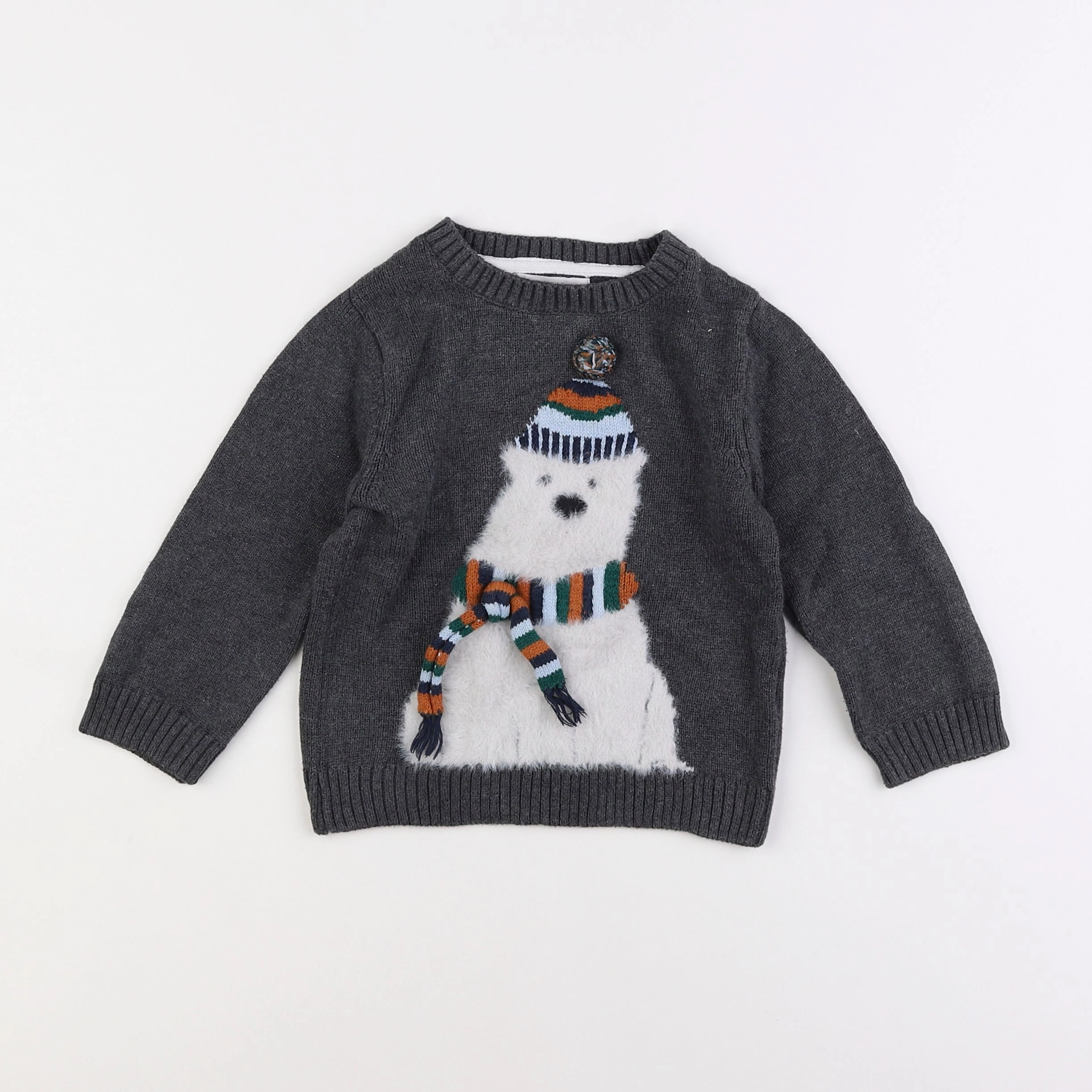 H&M - pull gris - 2 ans