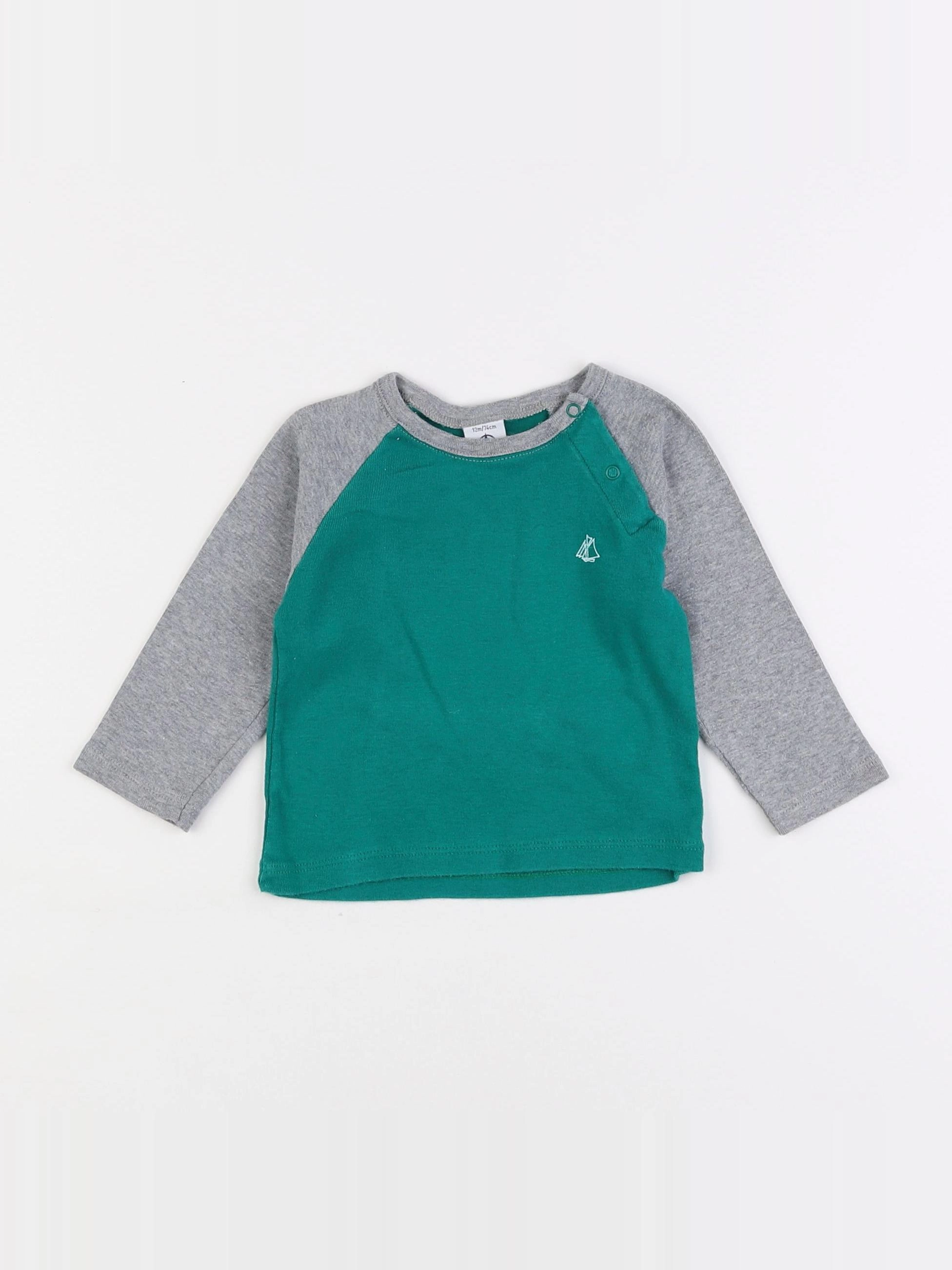 Petit Bateau - tee-shirt vert - 12 mois