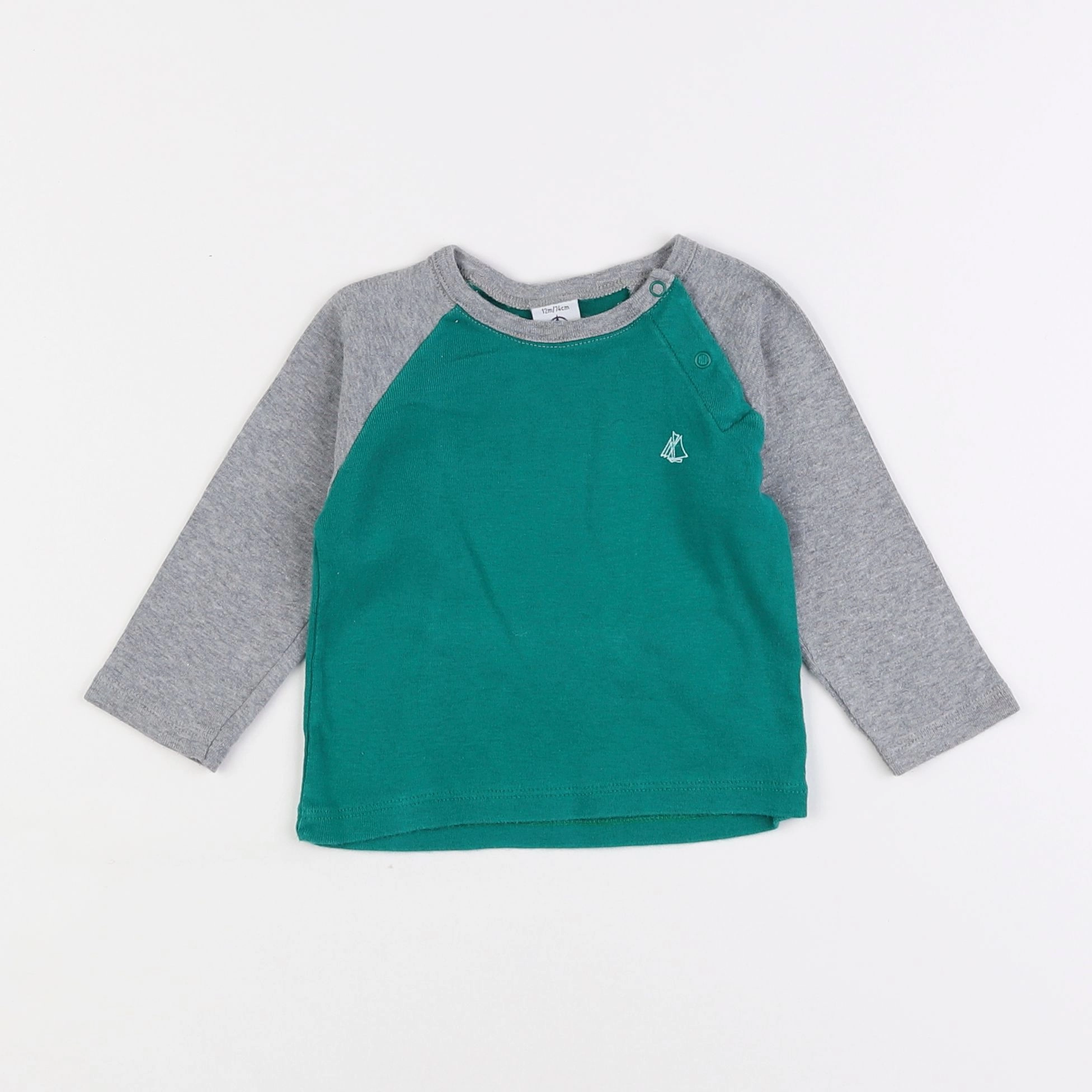 Petit Bateau - tee-shirt vert - 12 mois