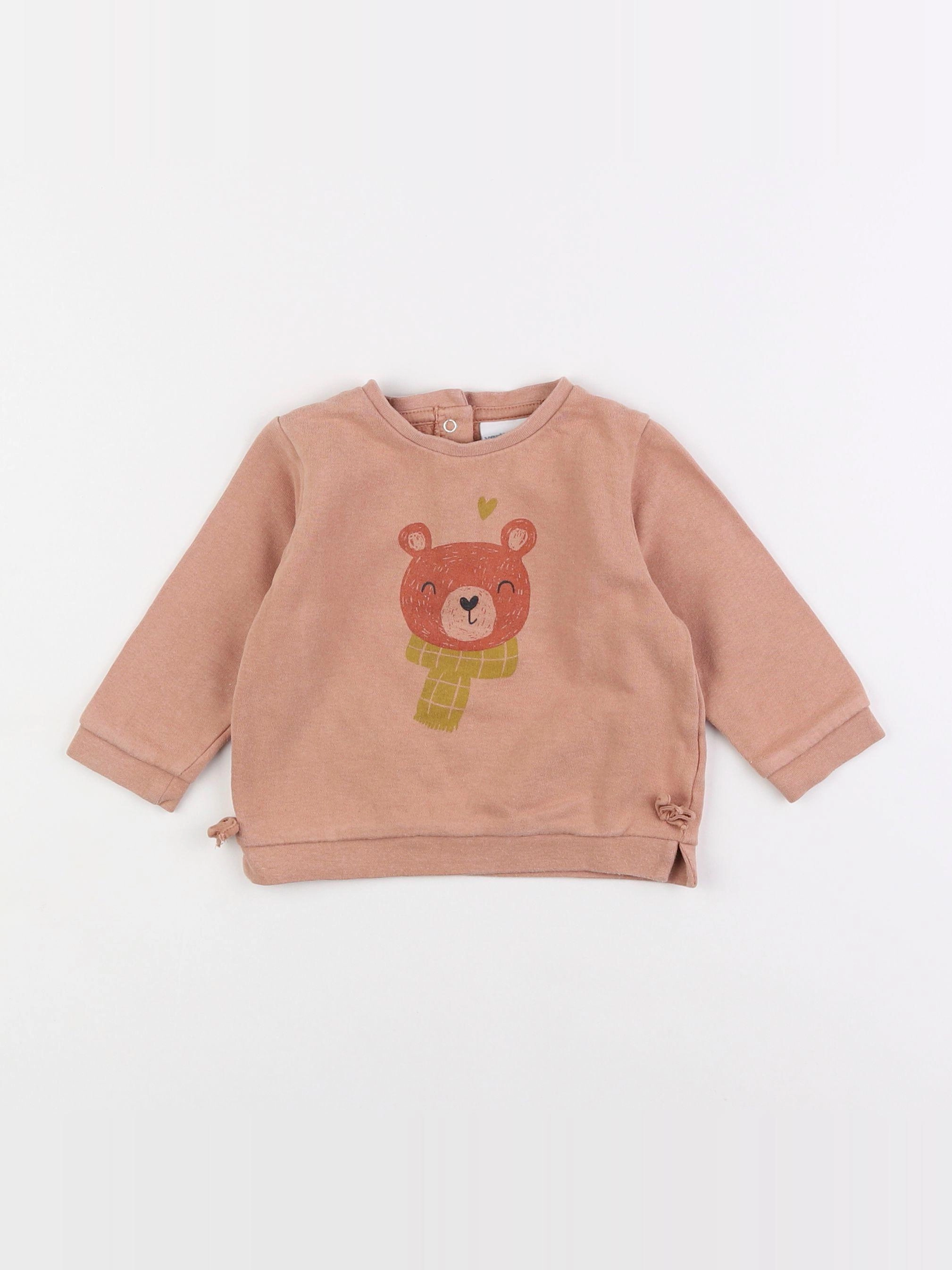 Vertbaudet - sweat marron - 12 mois