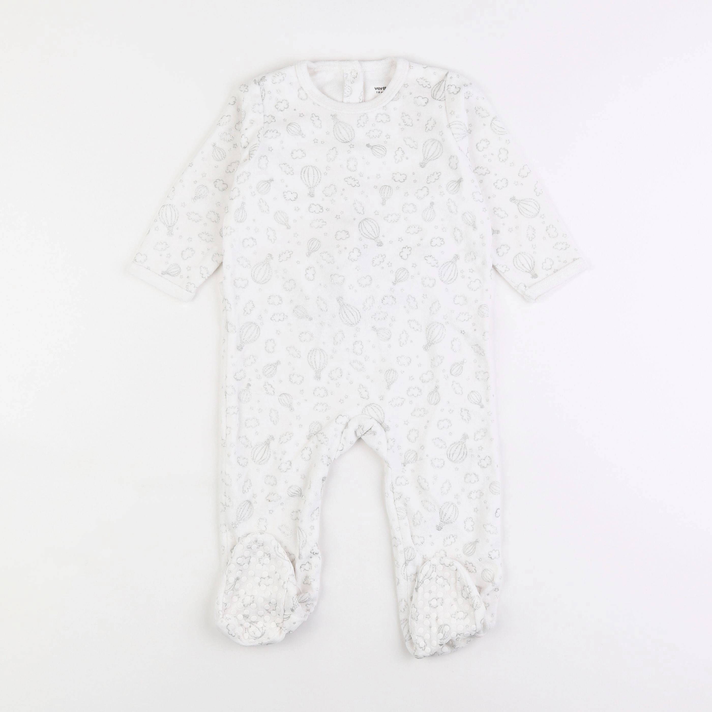 Vertbaudet - pyjama velours argent - 18 mois