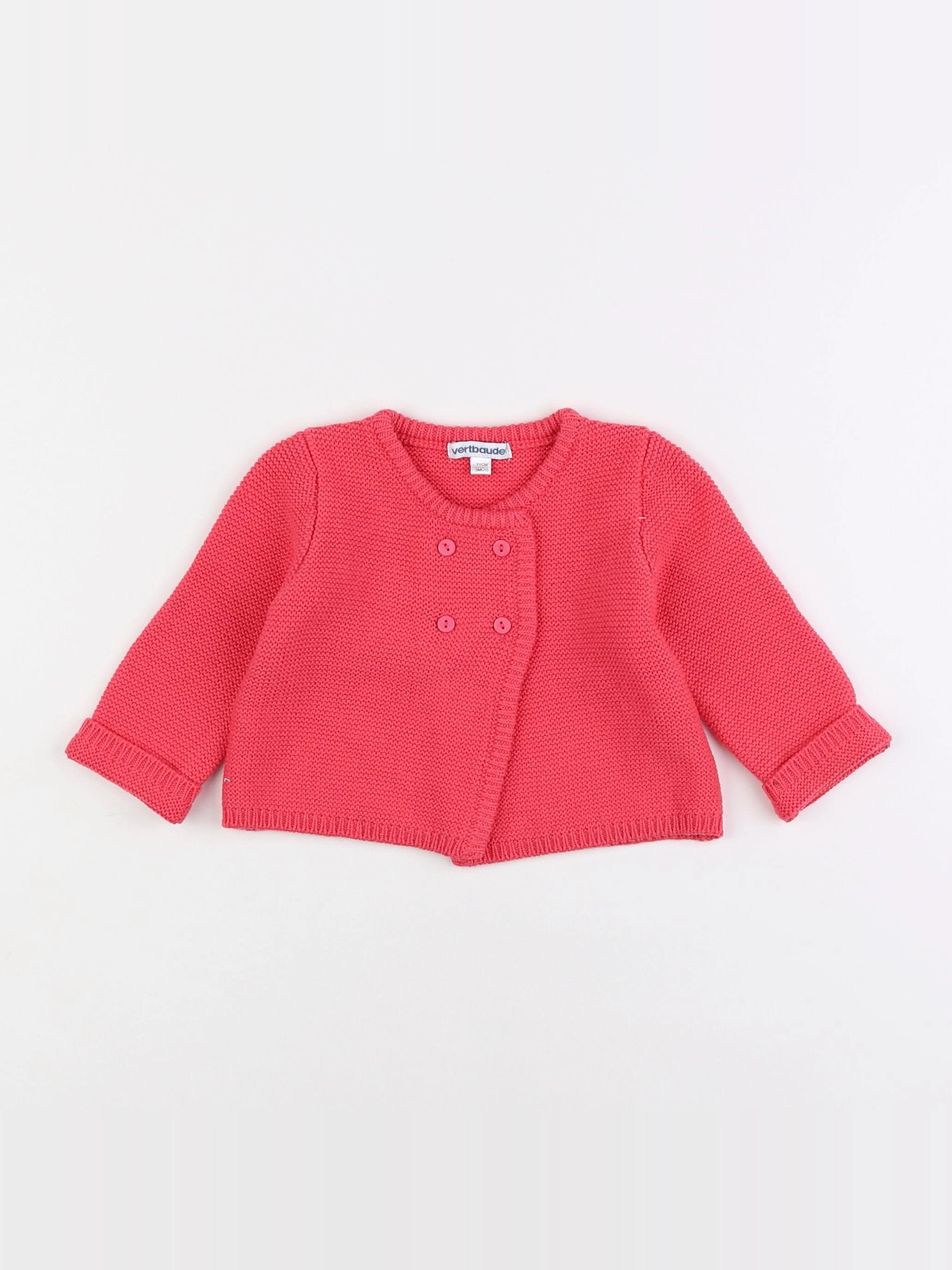 Vertbaudet - gilet rose - 9 mois