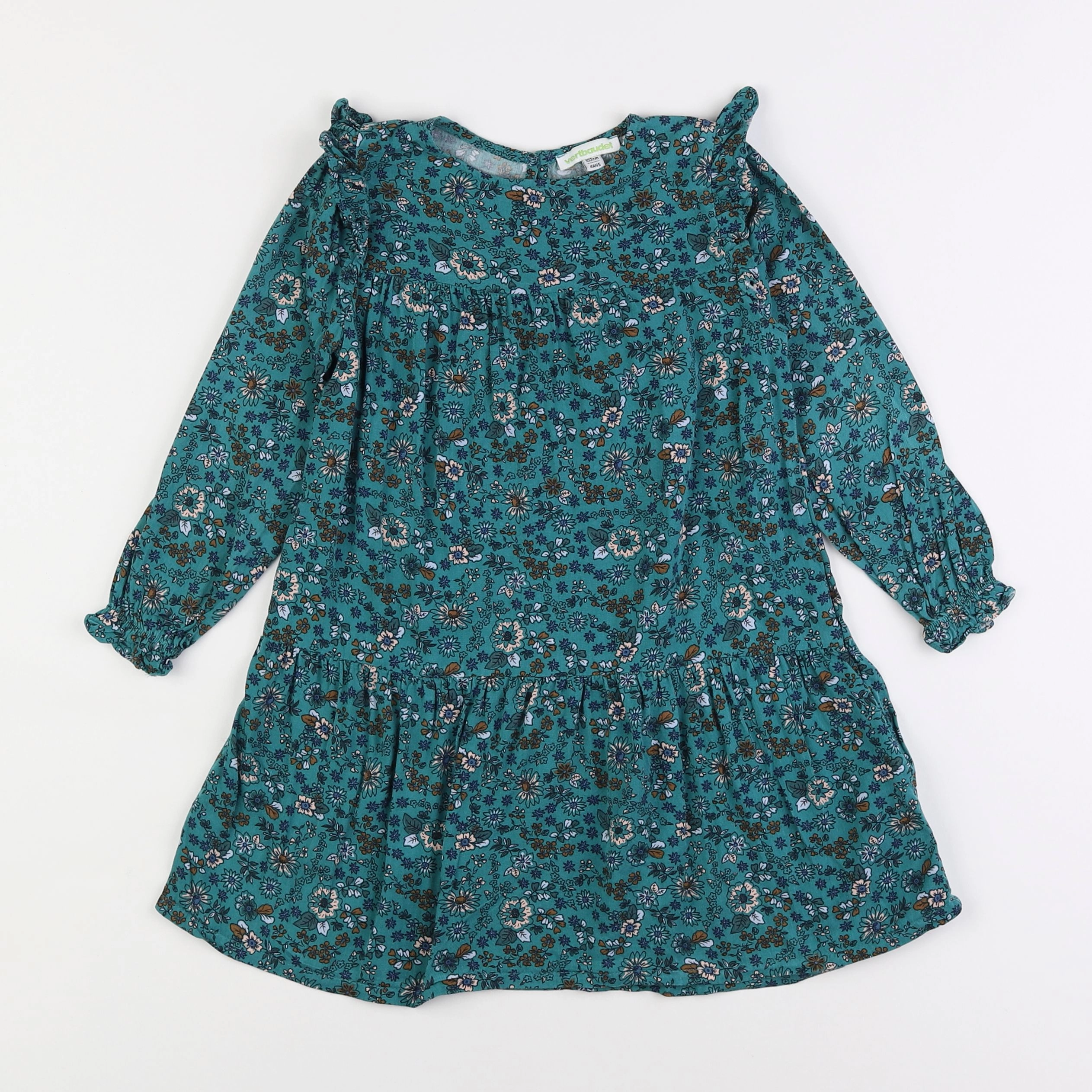 Vertbaudet - robe vert - 4 ans
