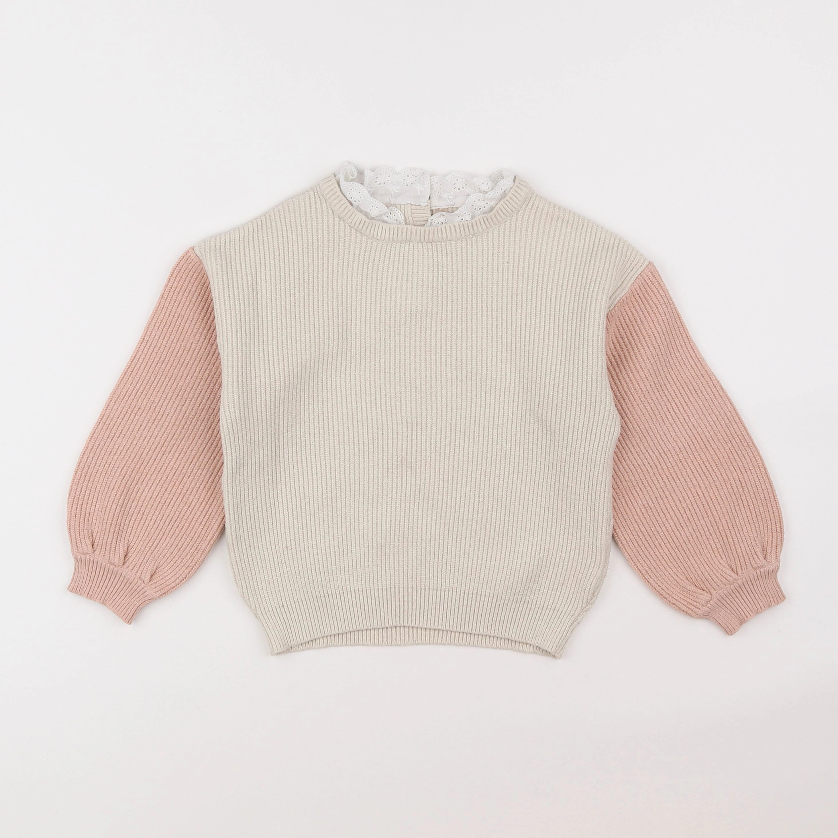 Vertbaudet - pull beige - 6 ans