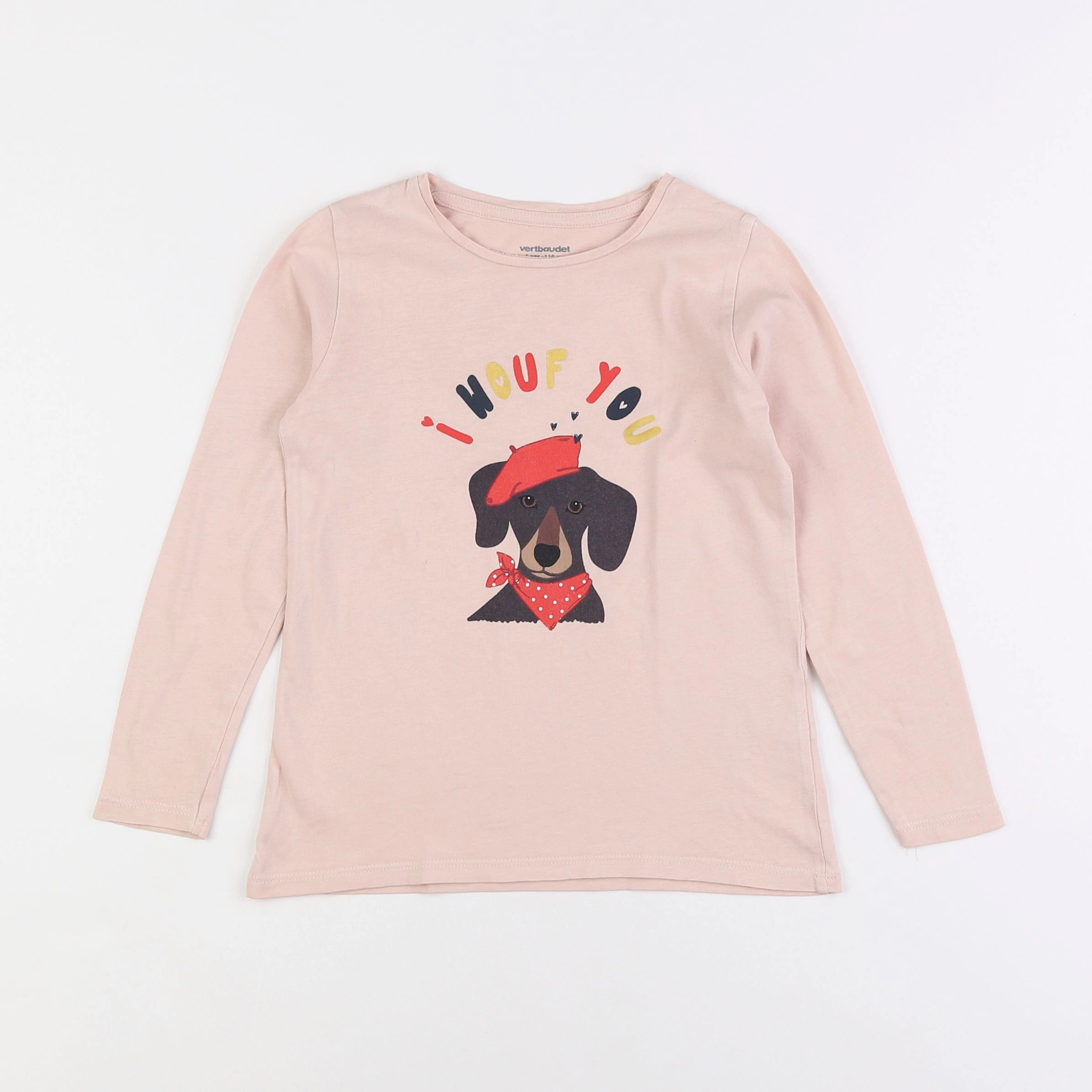 Vertbaudet - tee-shirt rose - 5 ans