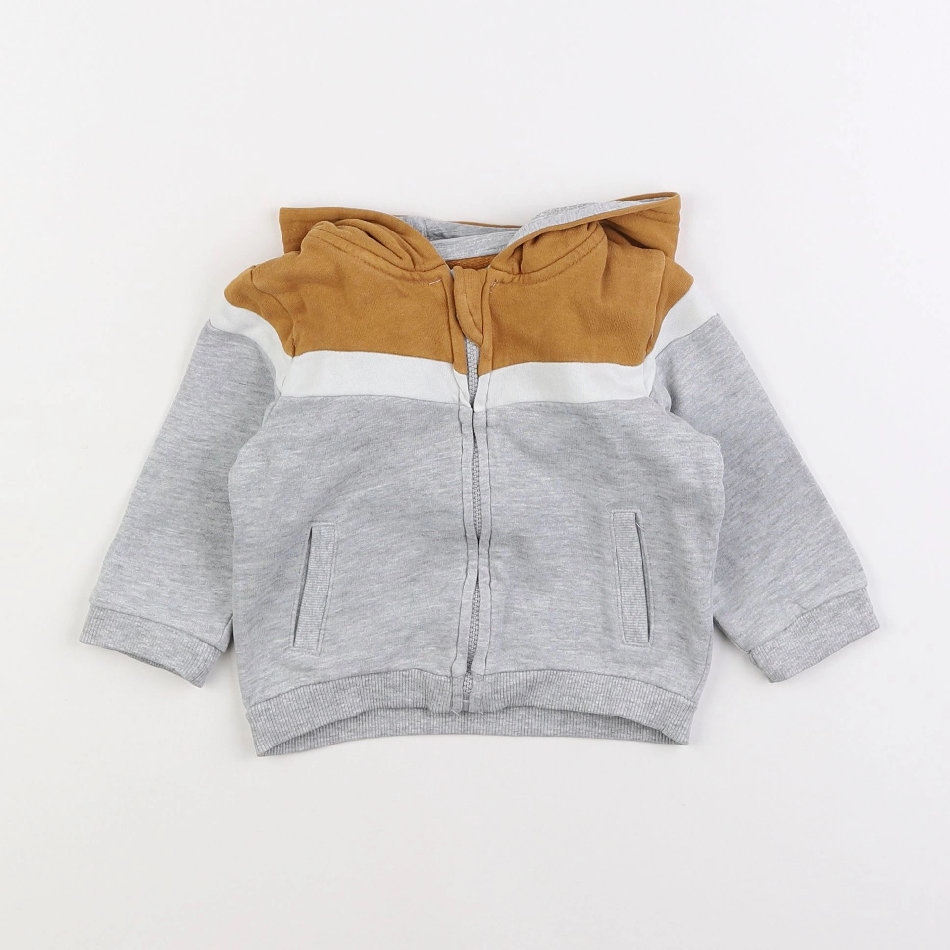 Vertbaudet - sweat gris - 9 mois