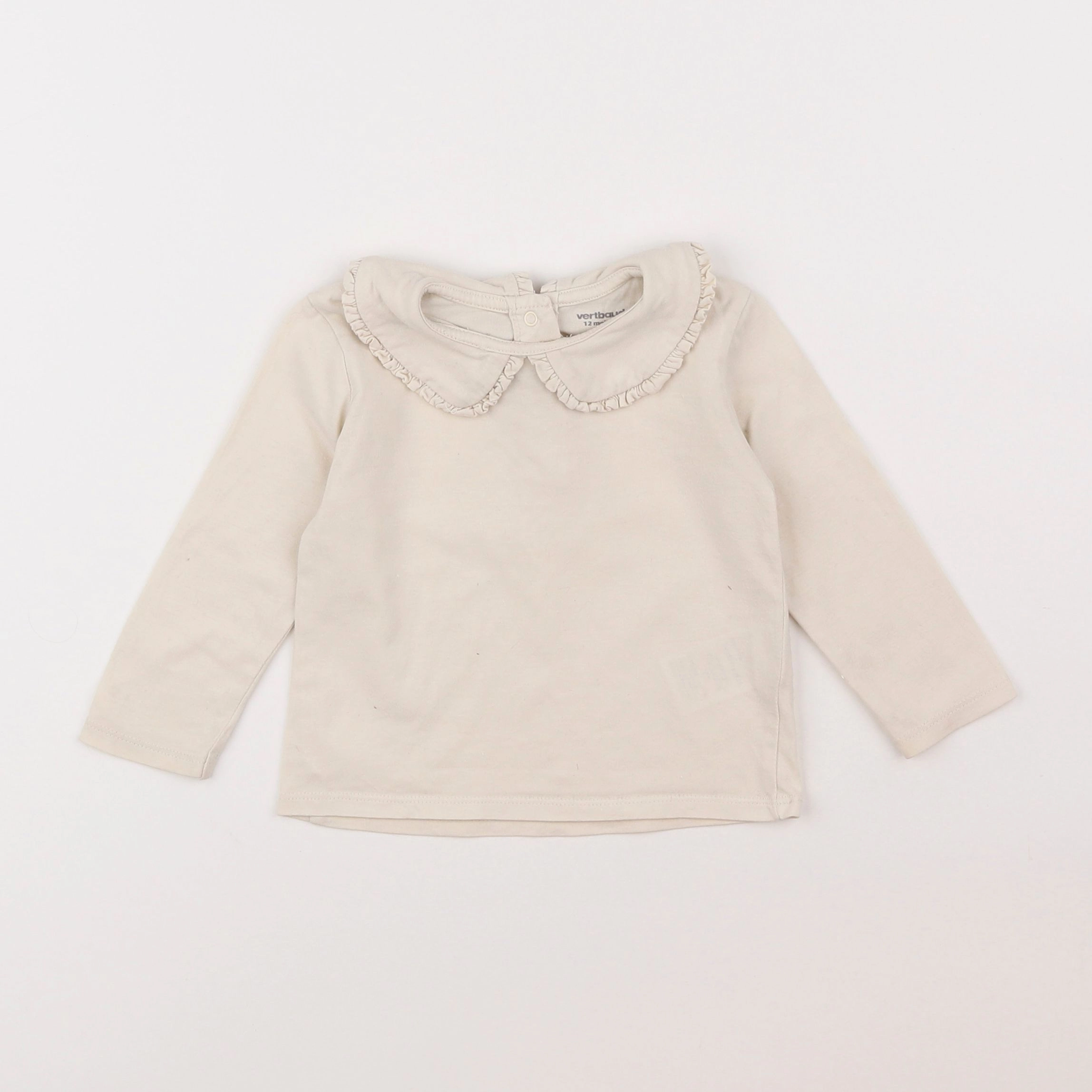 Vertbaudet - tee-shirt beige - 12 mois