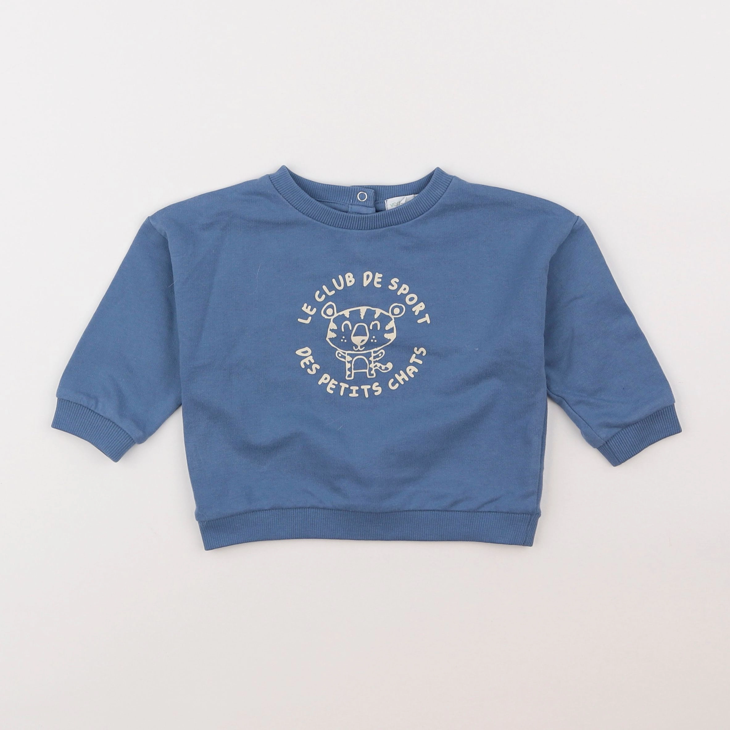 Vertbaudet - sweat bleu - 12 mois