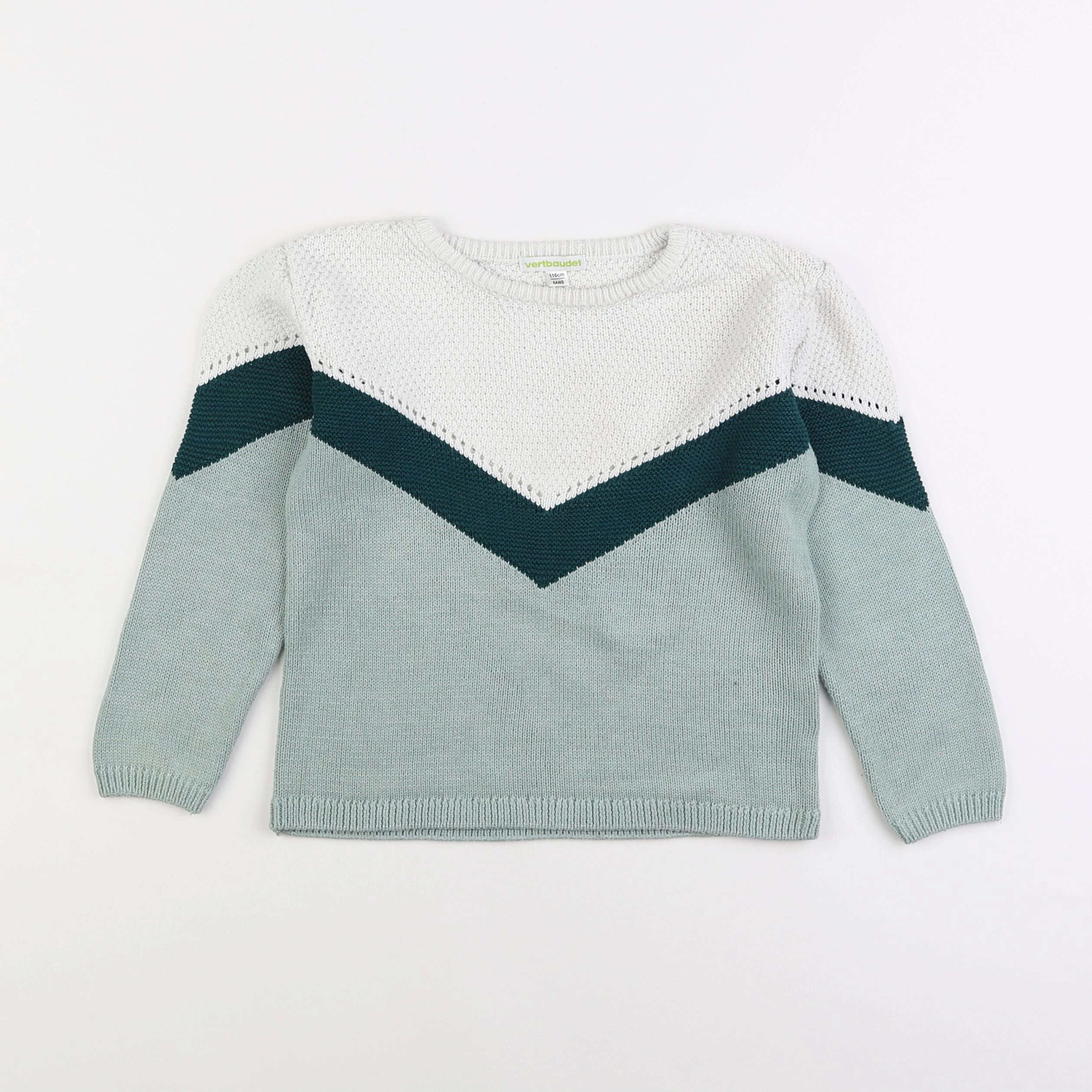 Vertbaudet - pull vert - 6 ans