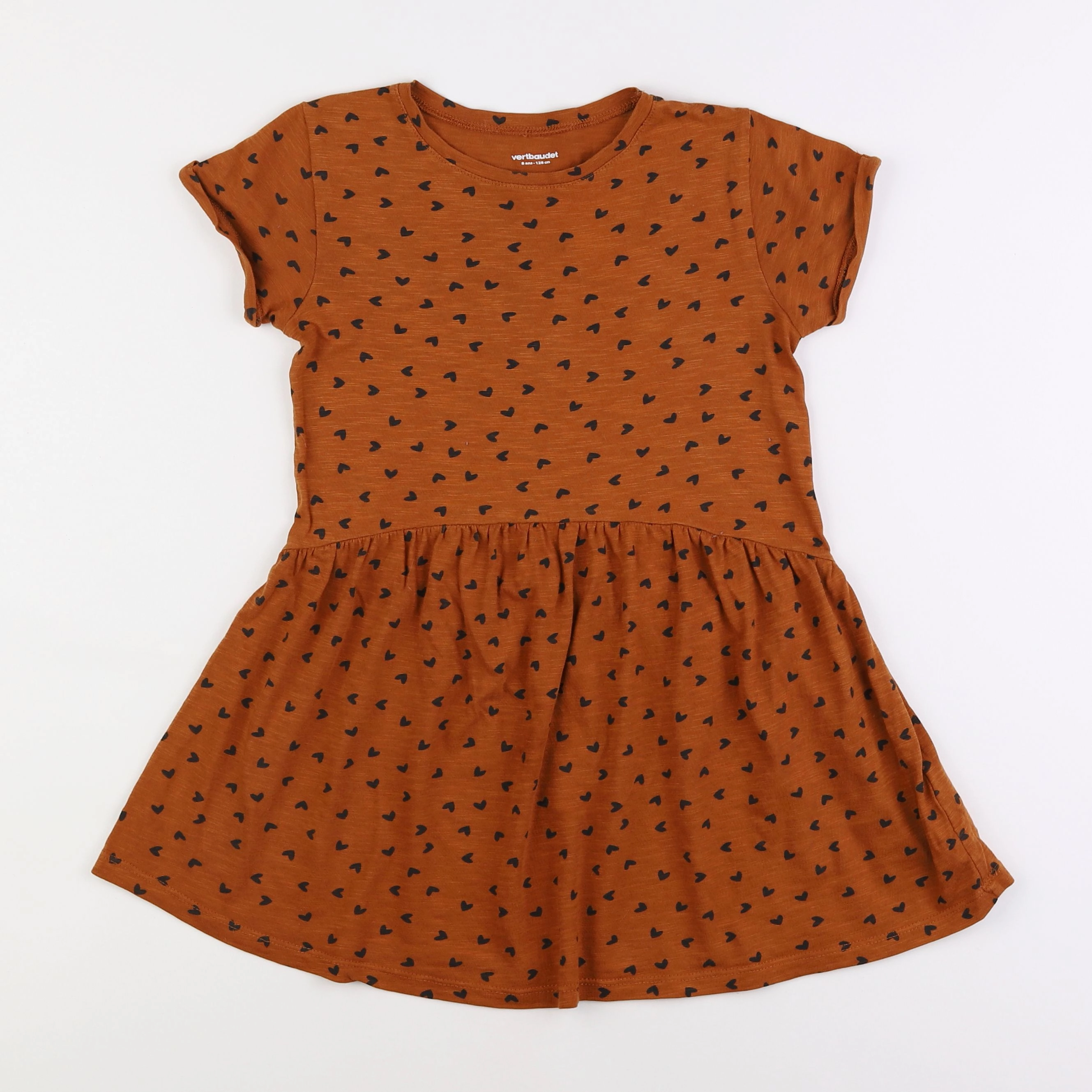 Vertbaudet - robe marron - 8 ans